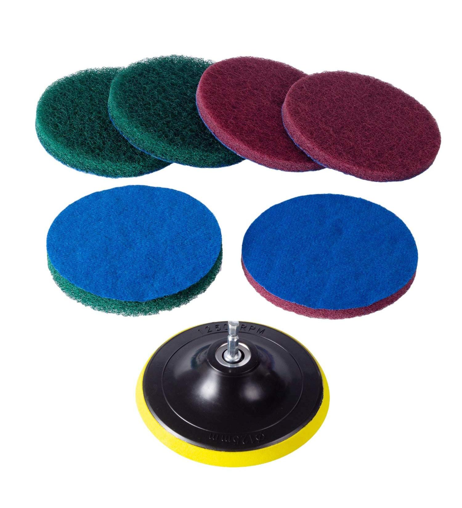 BIXUEJ 5 Inch Drill Power Brush Tile Scrubber Scouring Pads Cleaning Kit Heavy Duty Household Cleaning Tool (Drill NOT Included) - Buy Online on GoSupps.com