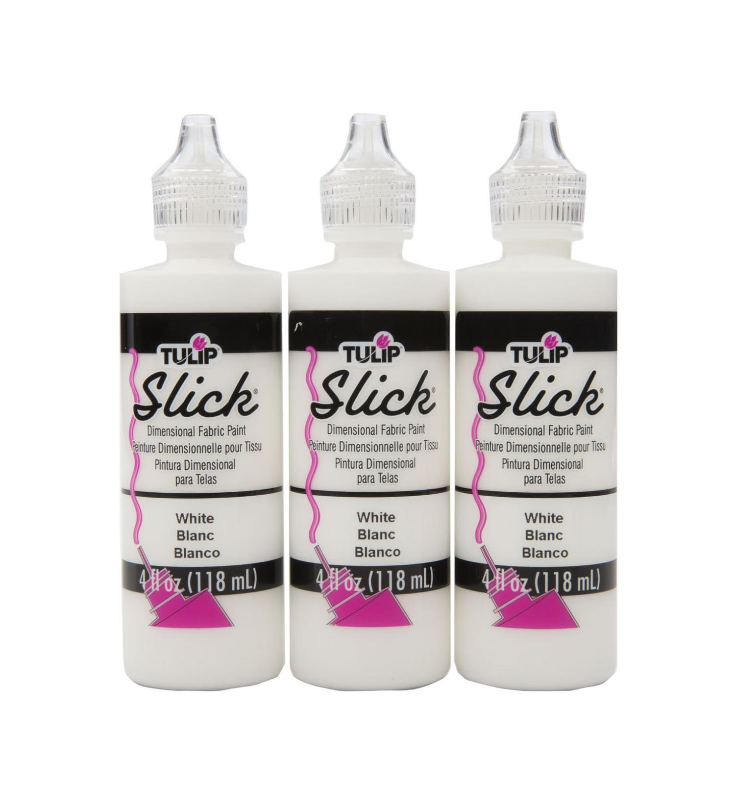 Tulip Dimensional Fabric Paint 4 oz Slick White - Pack of 3 - Buy Online on GoSupps.com
