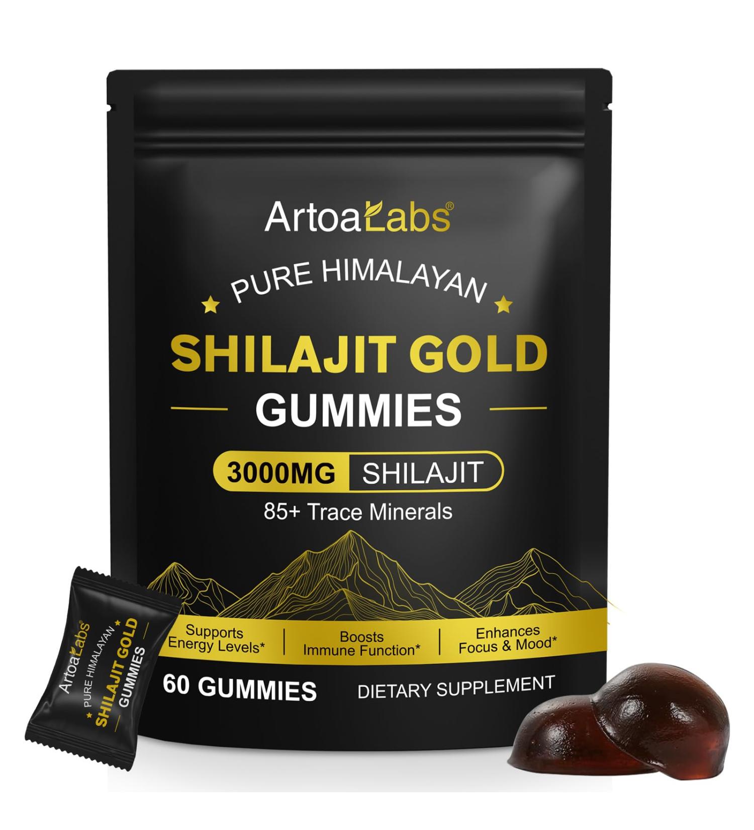  Onznoz Shilajit Gummies Pure Himalayan Gold Shilajit Gummies 3000mg 85+ Trace Elements Improve Stamina Strength & Strength Non - Buy Online on GoSupps.com