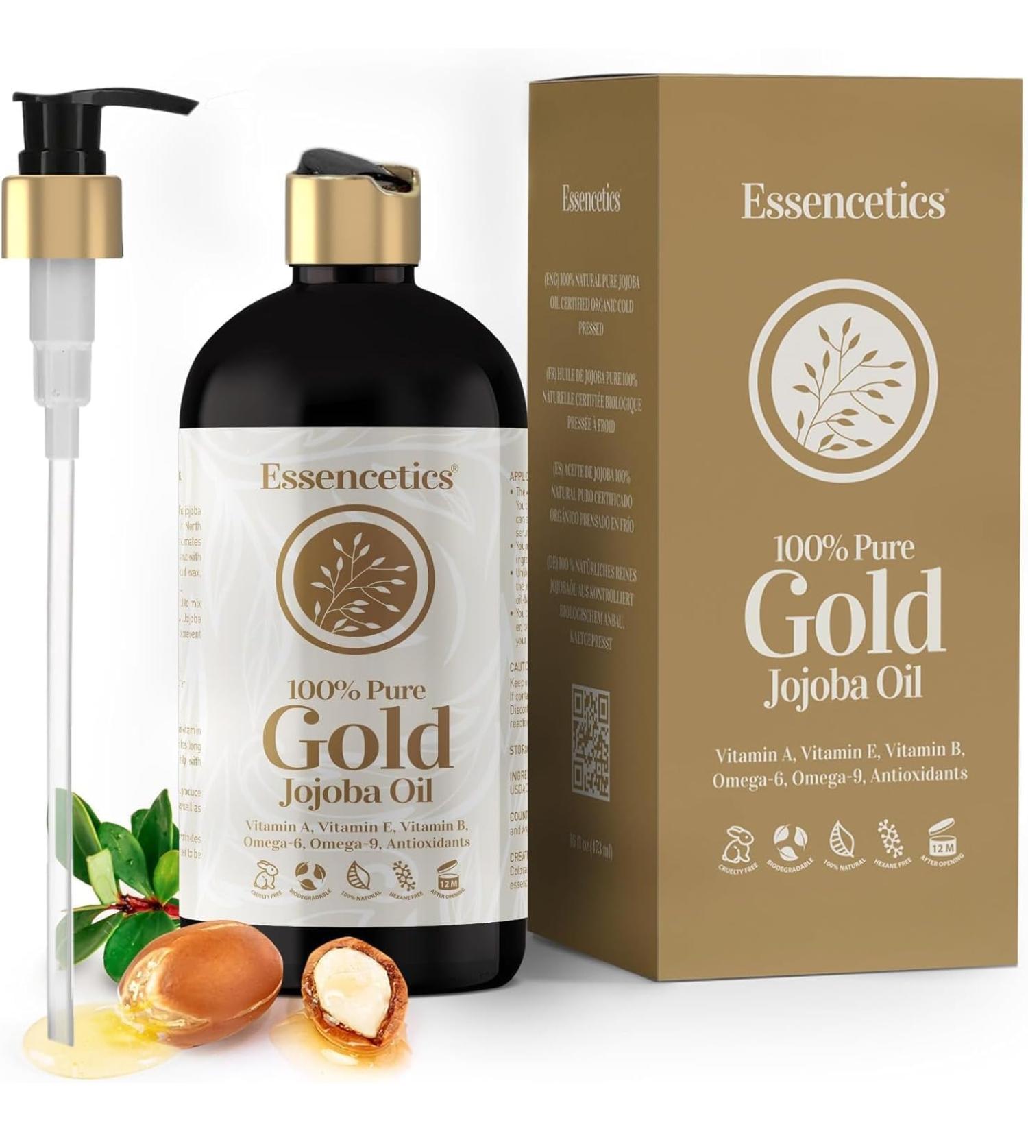 Organic Jojoba Oil 16 oz - 100% Pure & Natural Jojoba Massage Oil for Hair Skin Body & Face - Natural Cold Pressed Unrefined - Hexane Free Massage Oil for Massage Therapy & Date Night 16 Fl Oz (Pack of 1) Gold Jojoba Oil - Buy Online on GoSupps.com