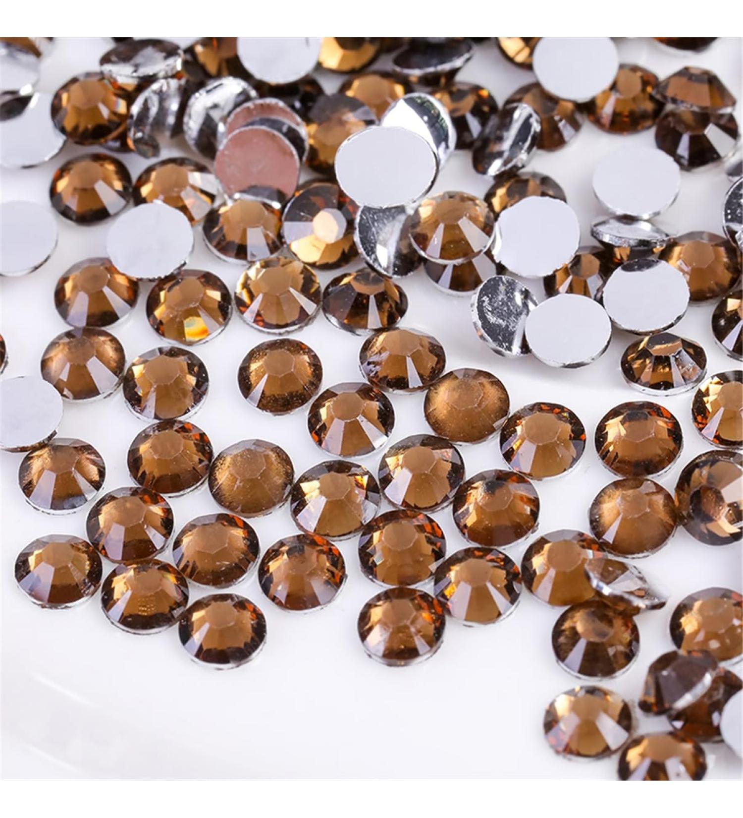 3000 Pieces SS12 3mm Flatback Rhinestones Clear Glass Round Gems Crystals for Nail Art DIY Crafts Clothes Shoes Bags (Dark Coffee) - Buy Online on GoSupps.com