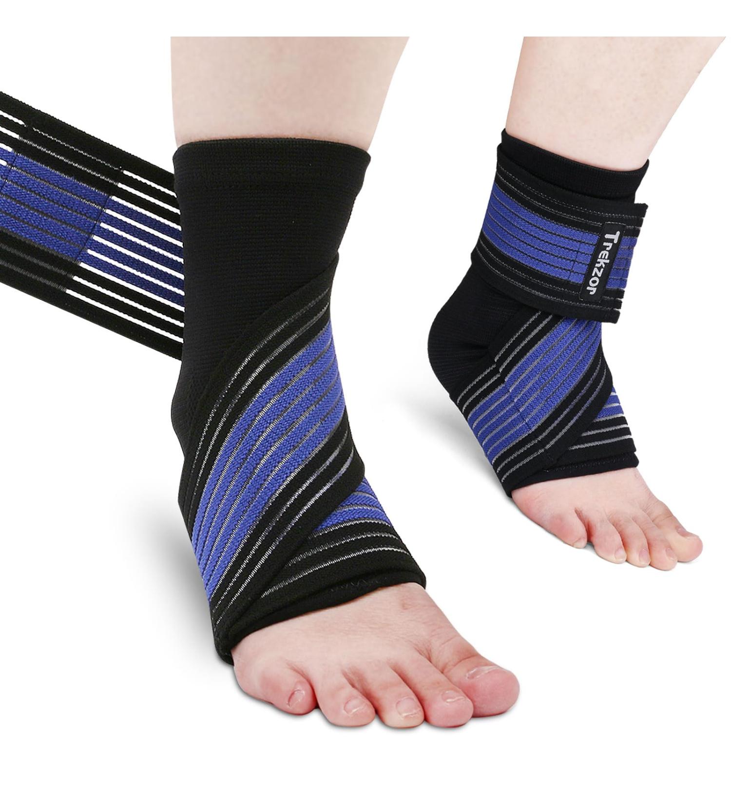 Ankle Brace for Men & Women - Compression Sleeve & Wrap for Sprained Ankle & Achilles Tendonitis - One Size Blue - Buy Online on GoSupps.com