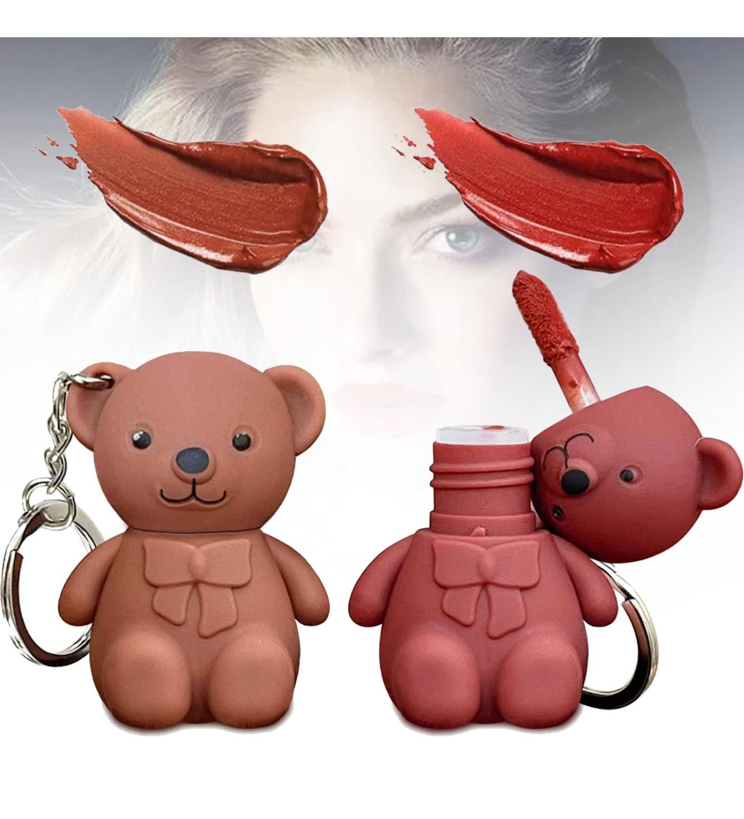  behound 2 en 1 Key Chain Bear Lipstic Keychain Bear Lipsticks Long Lasting Lip Gloss Keychain 2023 New Keychain Cute Bear Beauty Makeup (01+02) - Buy Online on GoSupps.com