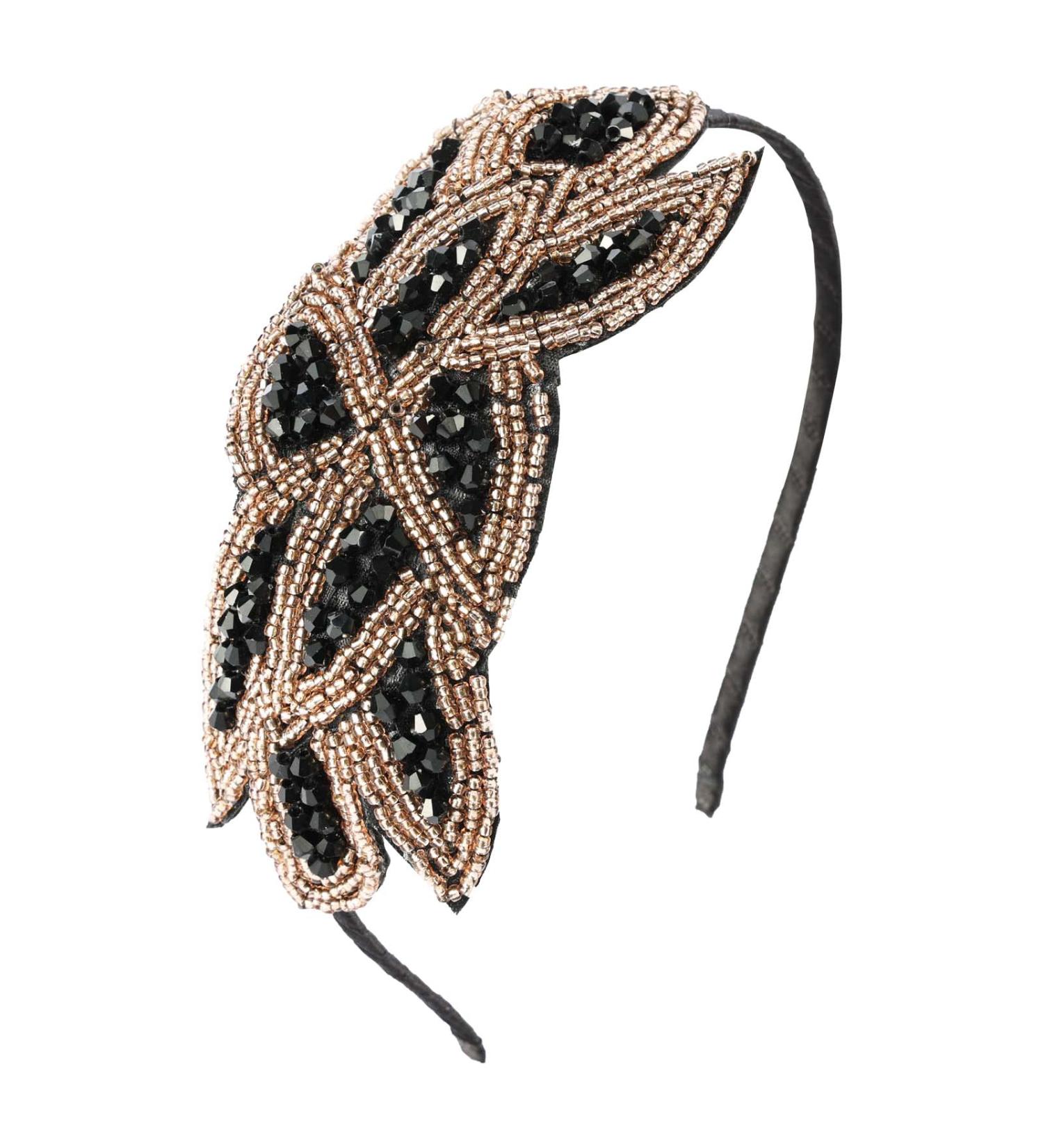 1920s Headbands for Women Vintage Fascinator 1920s Accessories for Ladies(Leaf-Gold) - Buy Online on GoSupps.com