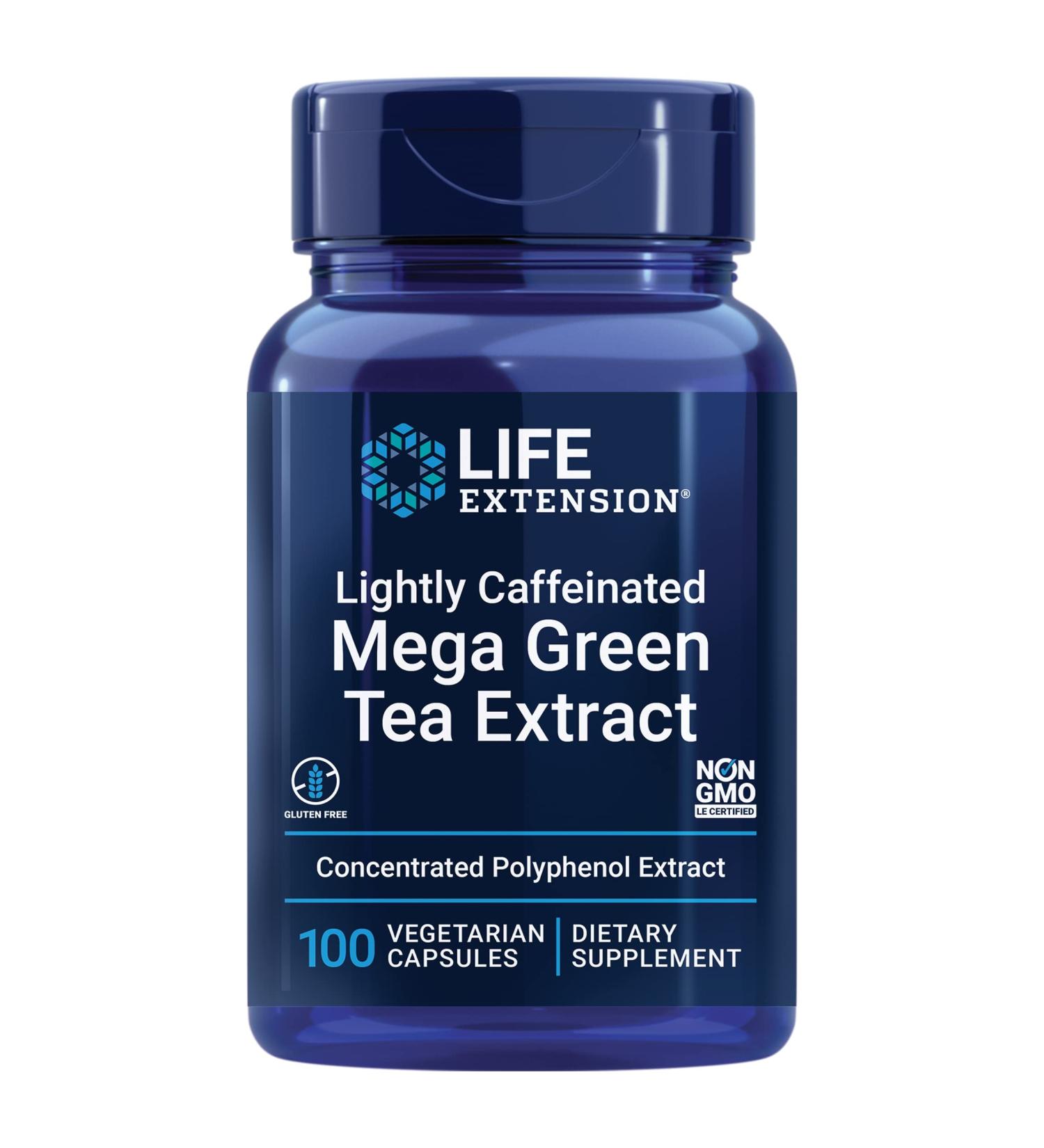 Shop Life Extension Mega Green Tea Extract - Lightly Caffeinated 100 Veggie Caps - Buy Online on GoSupps.com