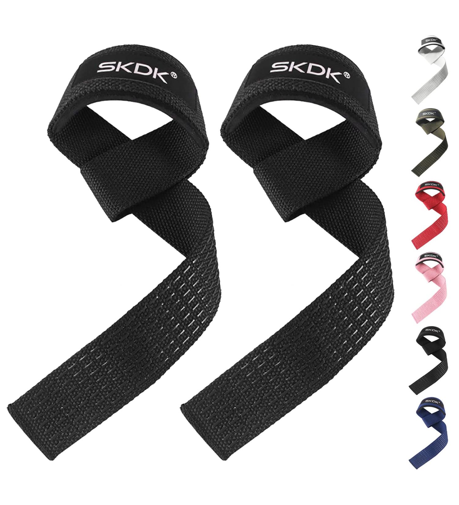 SKDK Cotton Weightlifting Wrist Straps with Neoprene Cushioned Padding - Black - Buy Online on GoSupps.com