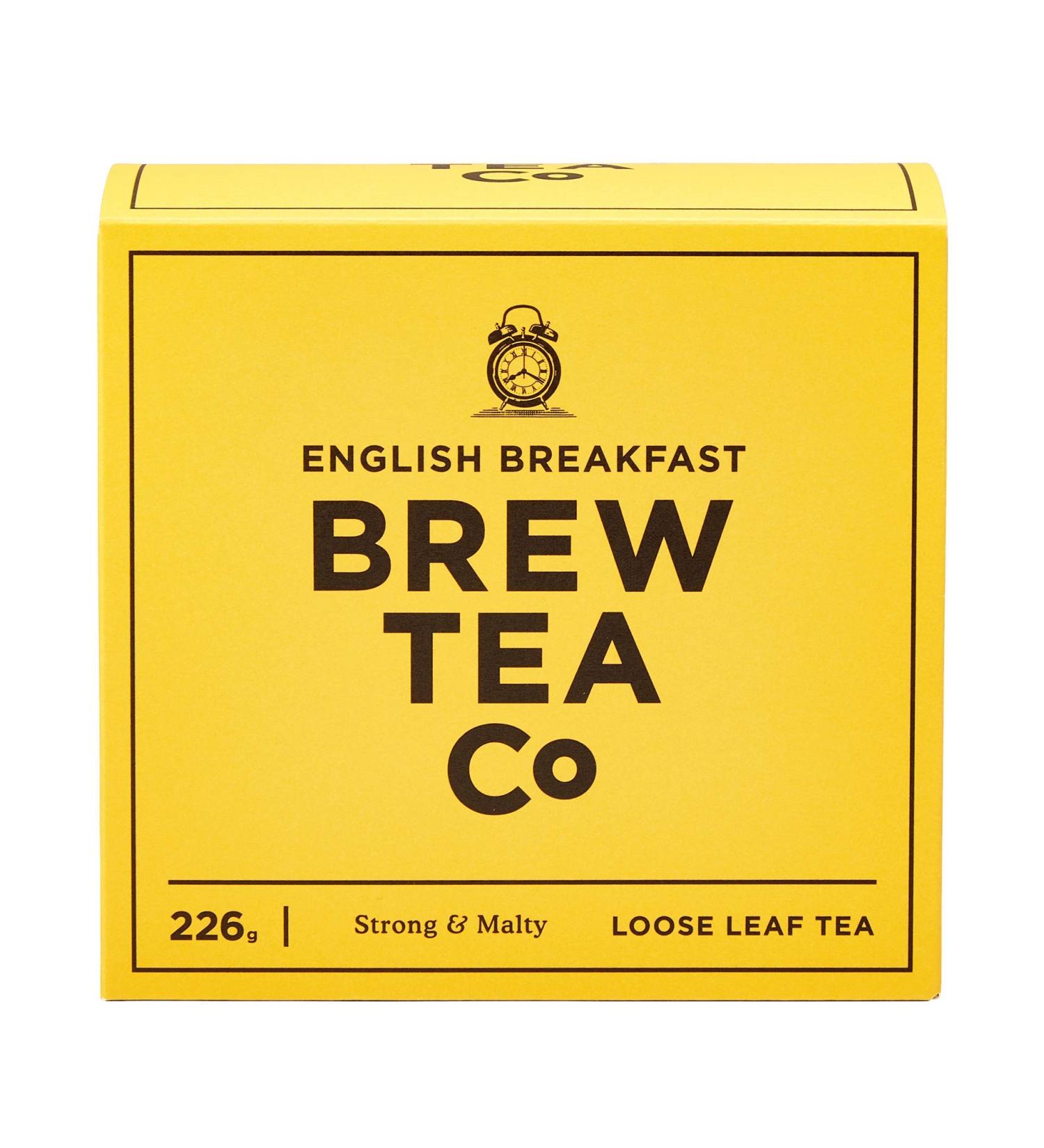 Brew Tea Co English Breakfast Loose Leaf Tea 226g - Strong & Malty - Pack of 1 - Buy Online on GoSupps.com