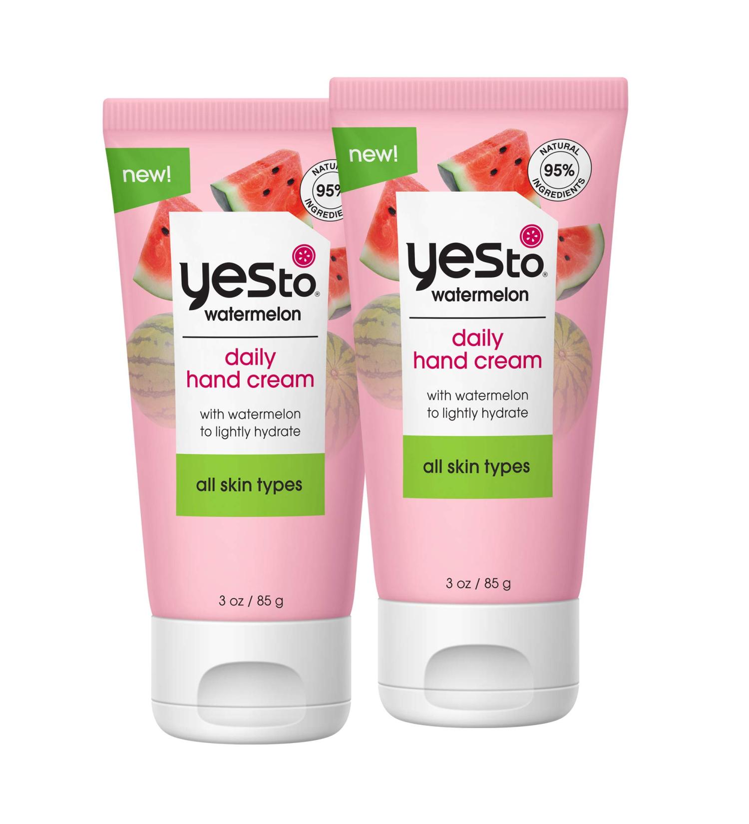 Yes To Watermelon Hand Cream - Hydrating & Creamy Texture, Instant Moisturization, Shea Butter & Antioxidants, Natural Vegan & Cruelty-Free - 3 Oz (2 Pack) - Buy Online on GoSupps.com