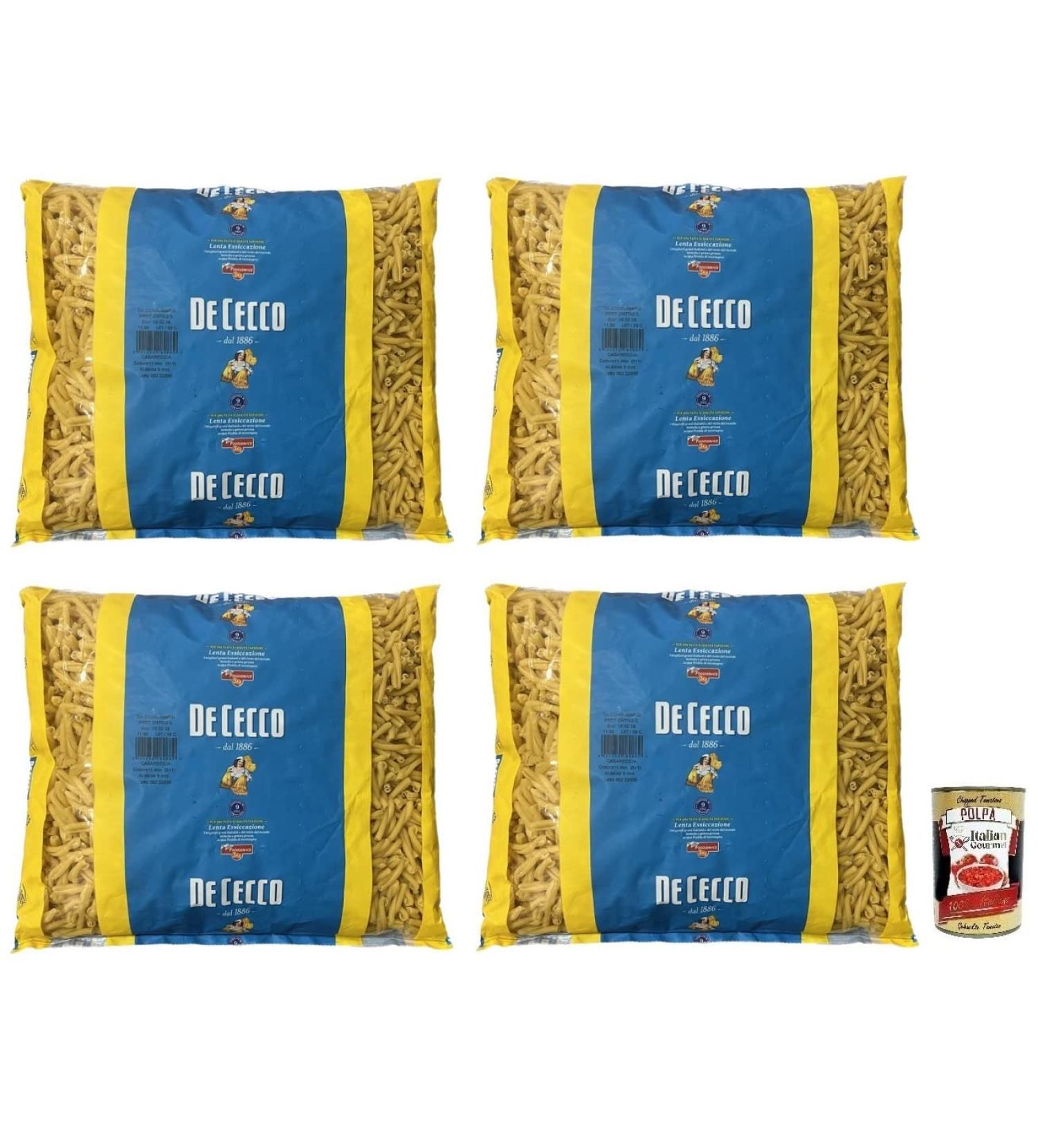  Italian Gourmet E.R. De Cecco Casareccia Durum Wheat Semolina Pasta Lot de 4 p tes en semoule de bl dur 3 kg + box Italian Gourmet Tomato Pulp 400 g - Buy Online on GoSupps.com