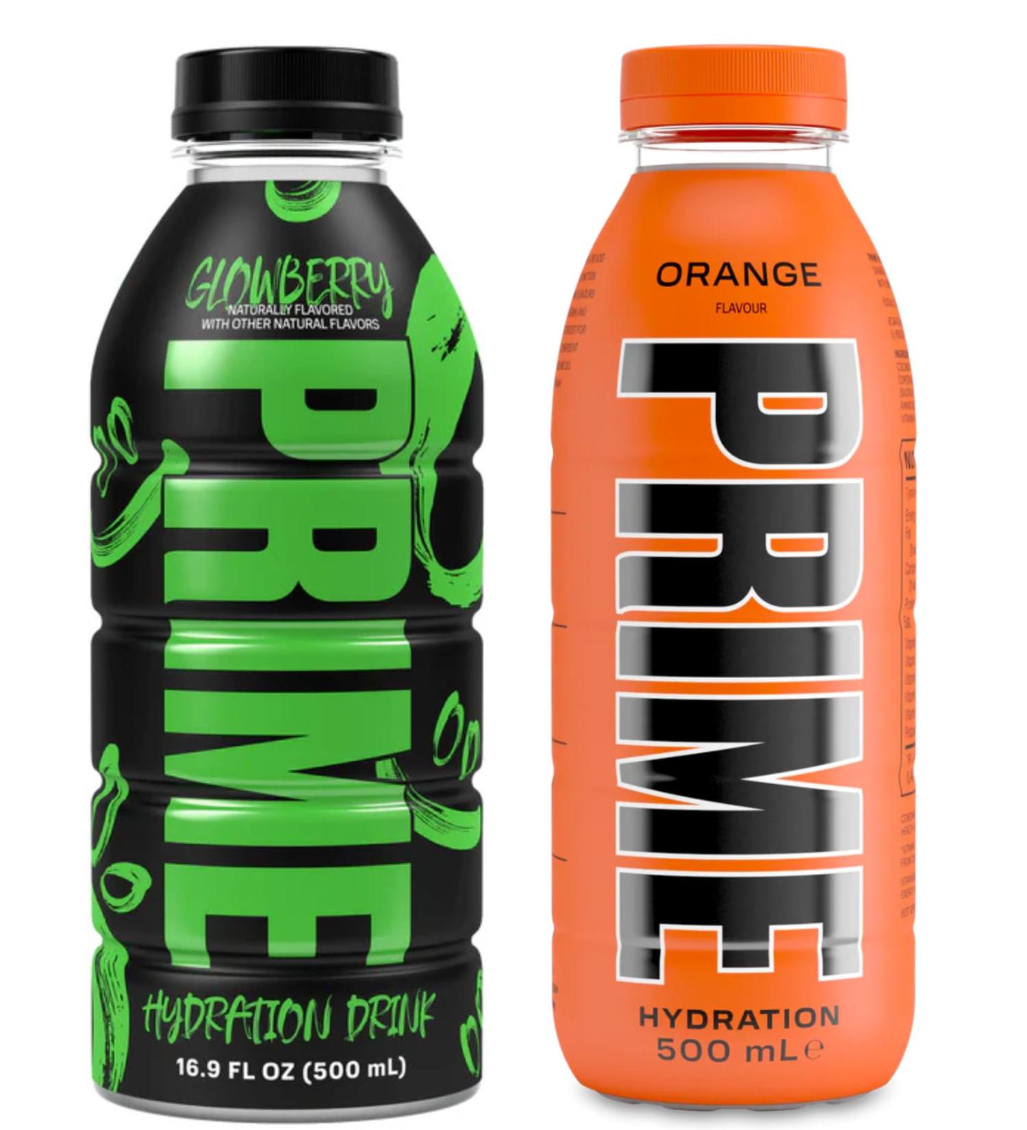 PRIME Hydration Sports Drink by Logan Paul & KSI - Glowberry + Orange - 500ml Bottle - Buy Online on GoSupps.com