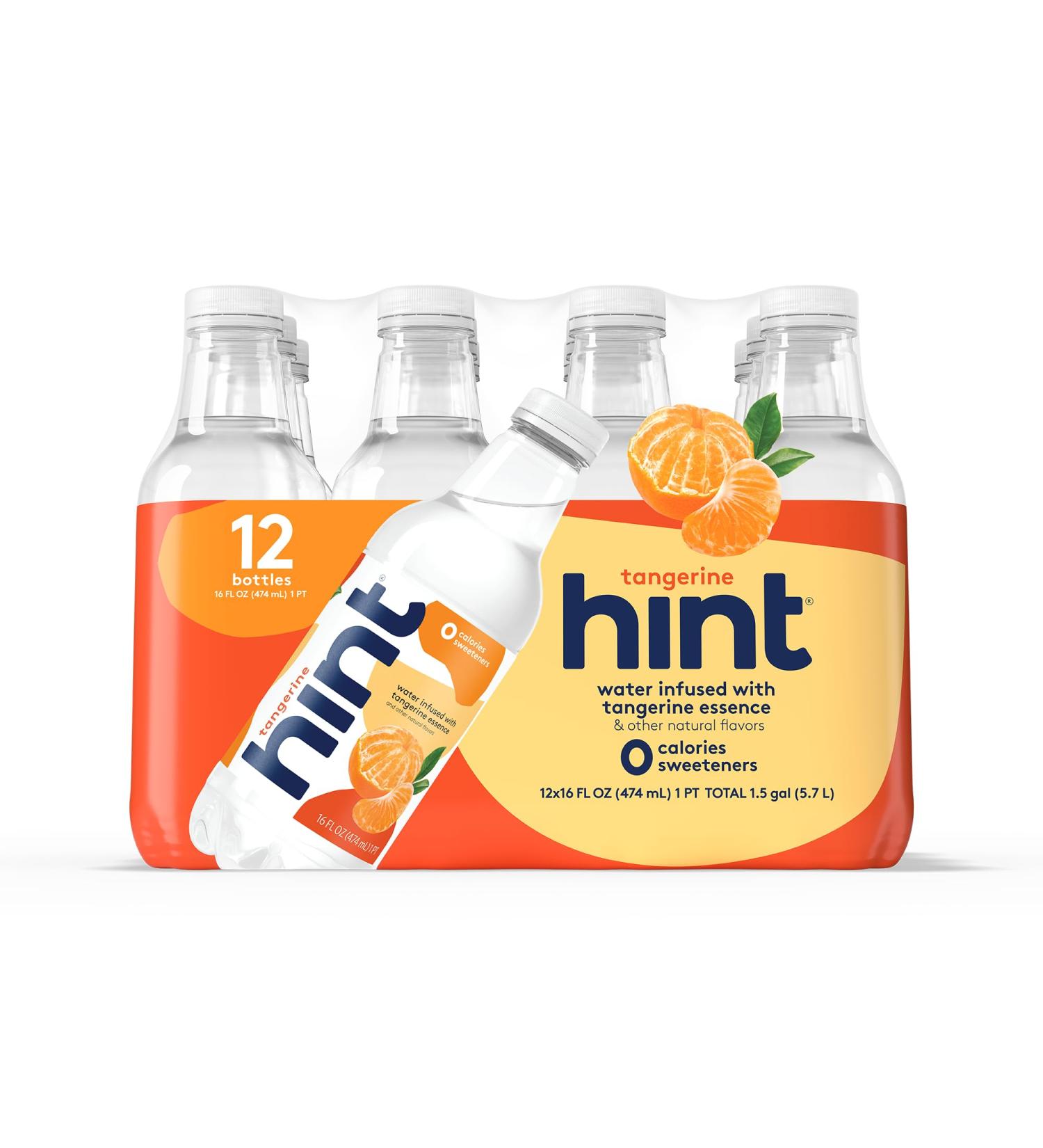Buy Hint Water Tangerine - Zero Sugar Zero Calories Pure Tangerine Infused Water (Pack of 12) - International Shipping Available - Buy Online on GoSupps.com