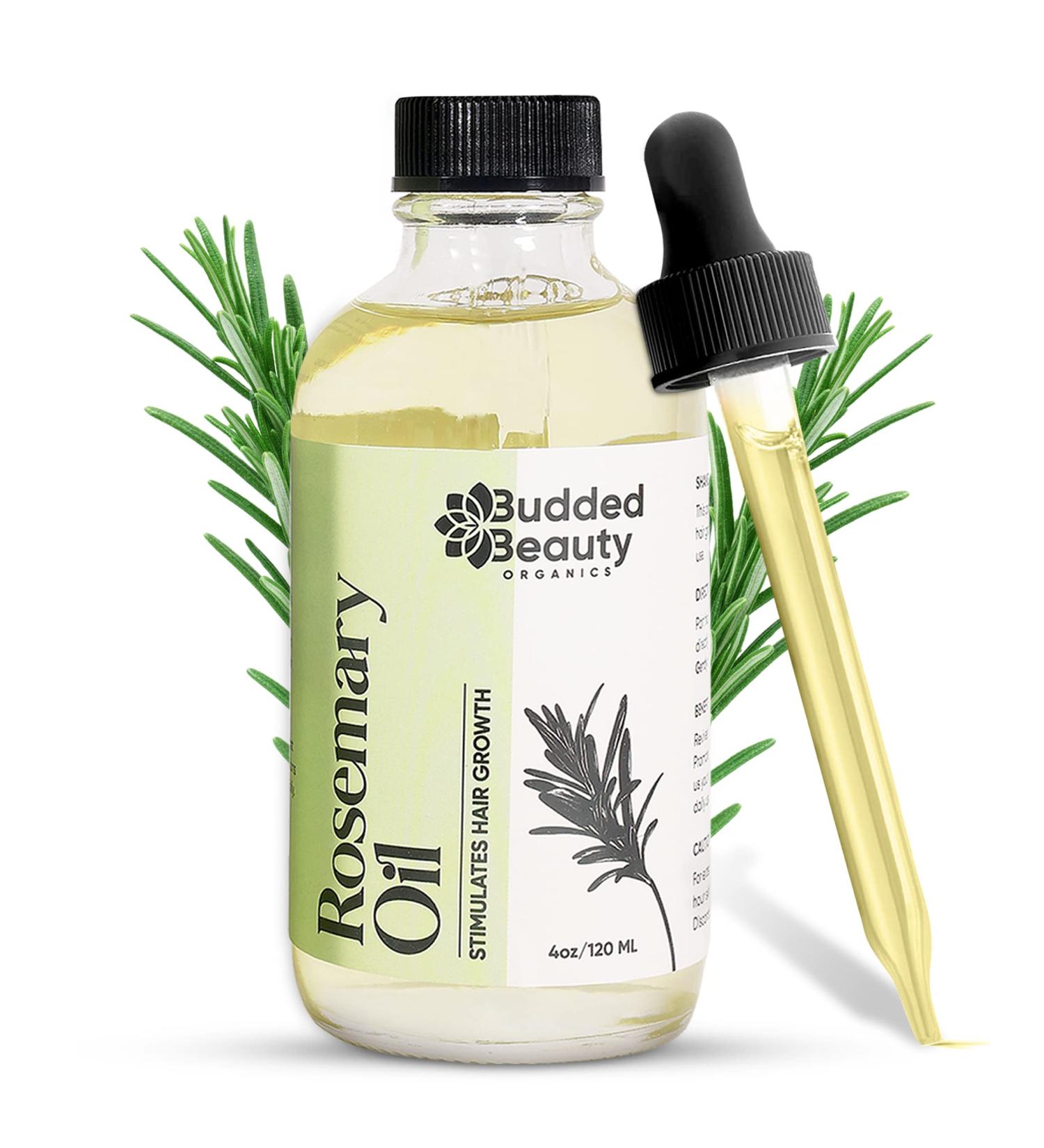 Natural Rosemary Essential Oil for Hair Growth | Effective Hair Treatment for Women & Men with Dropper Bottle - Buy Online on GoSupps.com