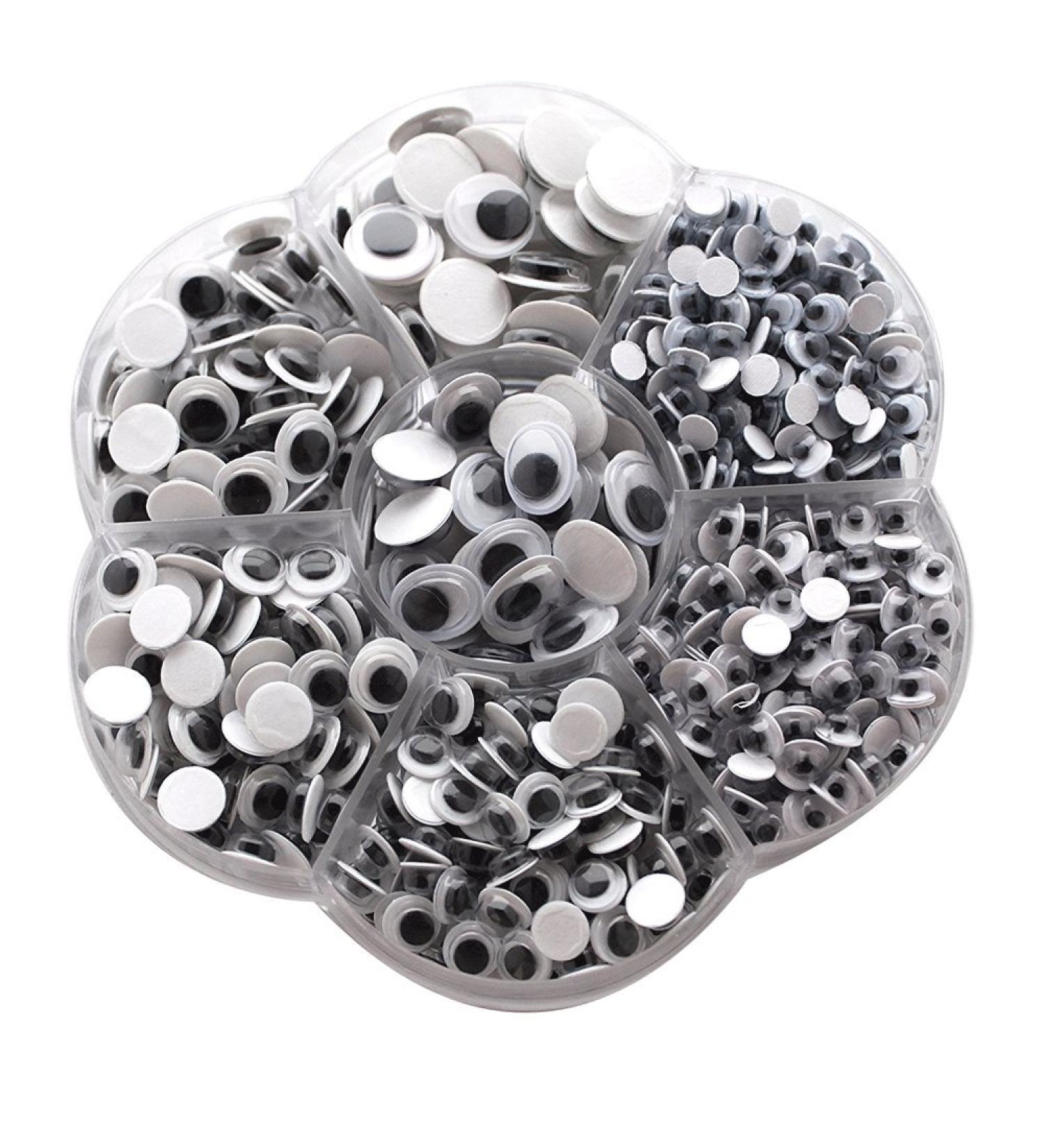 700 Googly Wiggle Eyes Self-Adhesive Assorted Sizes - DIY Scrapbooking Crafts - Black & White - Buy Online on GoSupps.com