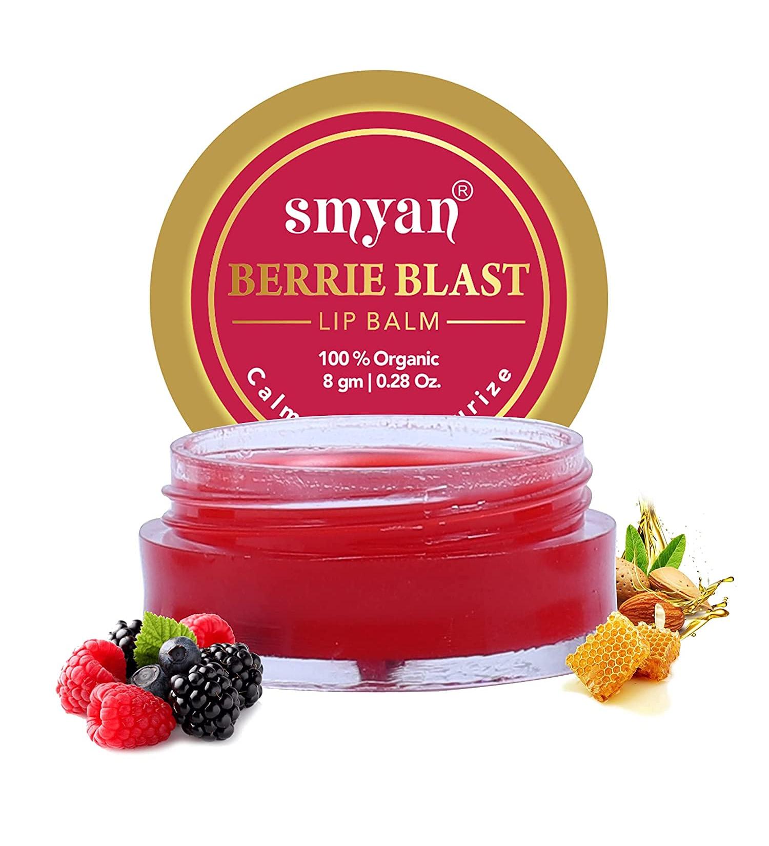 Naturix Berrie Blast Lip Balm | Organic Moisturizer for Dry & Chapped Lips with Honey Shea Butter Cocoa Butter & Almond Oil | Unisex 8g - Buy Online on GoSupps.com