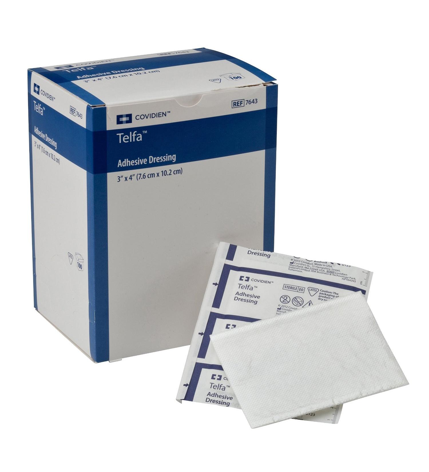 TELFA Ouchless Adhesive Dressings 3 x 4  Box (7643BX)