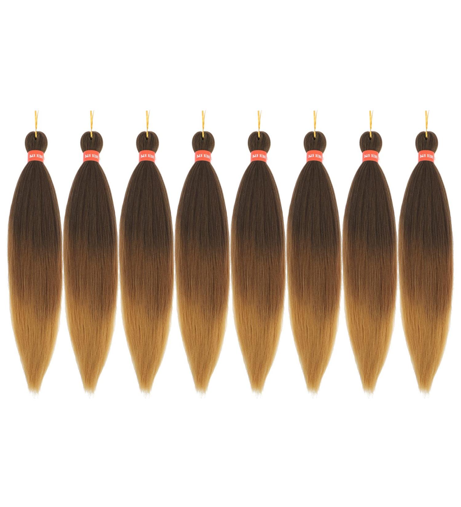Ombre Pre-Stretched Braiding Hair - 24 Inch Yaki Texture Extensions (Pack of 8, 43027) | Itch-Free Crochet Twists - Buy Online on GoSupps.com