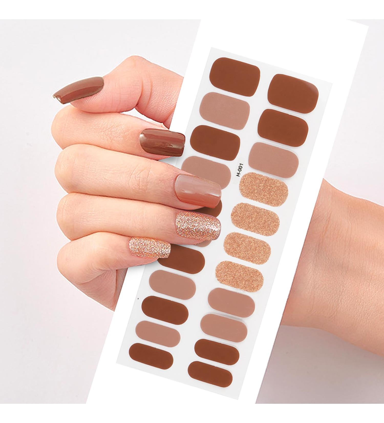 22pcs Nail Stickers Full Nail Wraps Self Adhesive Nail Polish Stickers for Women Nail Art Accessories - Buy Online on GoSupps.com
