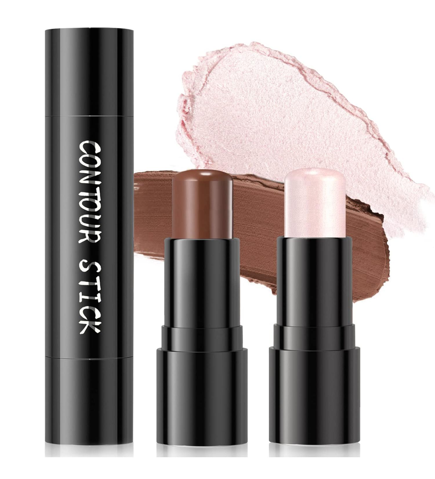 Dual-Ended Highlighter Contour Stick - Waterproof & Long Lasting 2 in 1 Cream Bronzer Stick for All Skin Tones - Buy Online on GoSupps.com