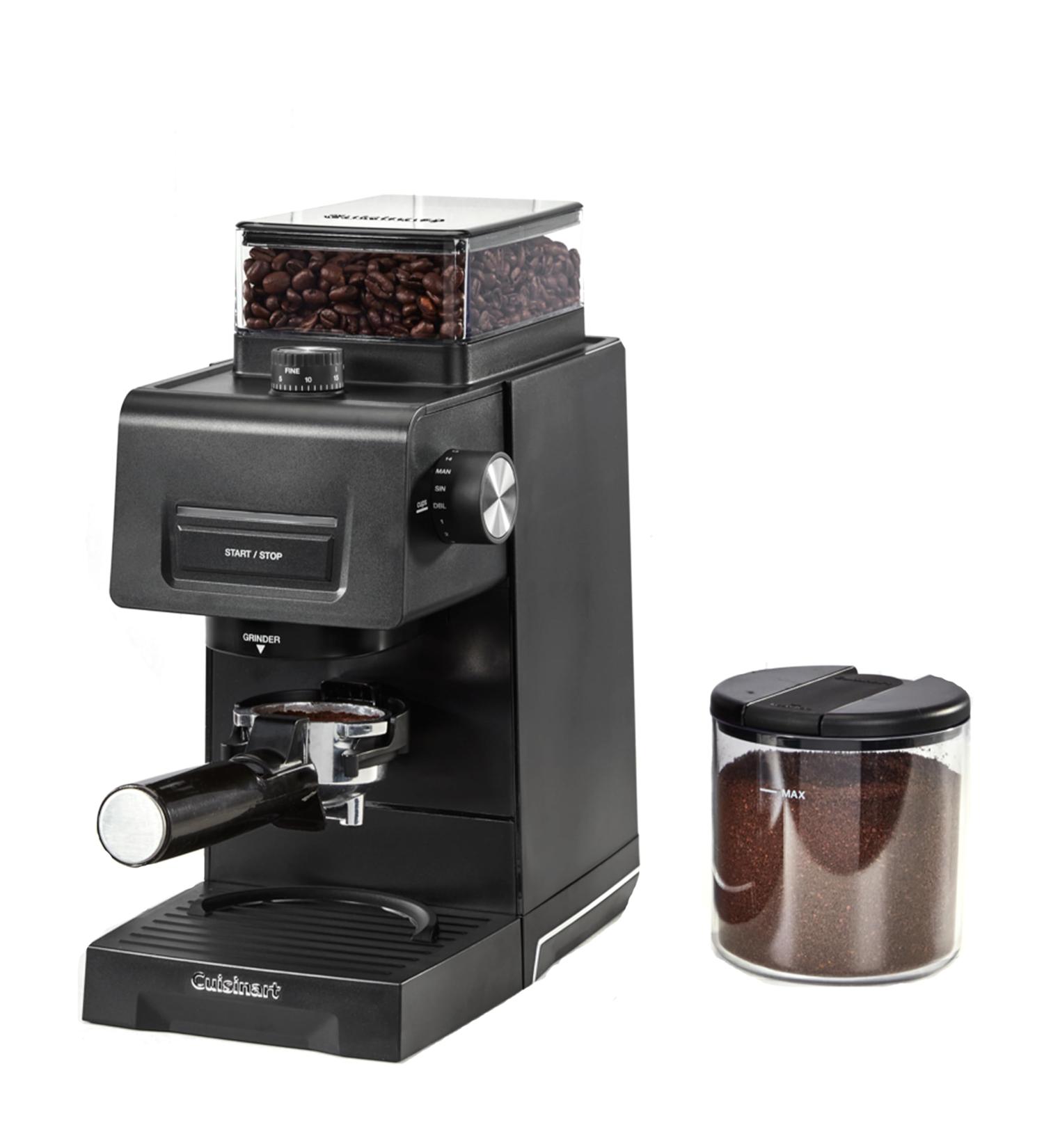 Cuisinart Moulin caf conique pour espresso et caf | 35 R glages | Tr mie Grains de 225 g avec Couvercle Joint en Silicone | Compatible Porte-Filtre | Inclus : Cuill re & Brosse de Nettoyage Noir - Buy Online on GoSupps.com