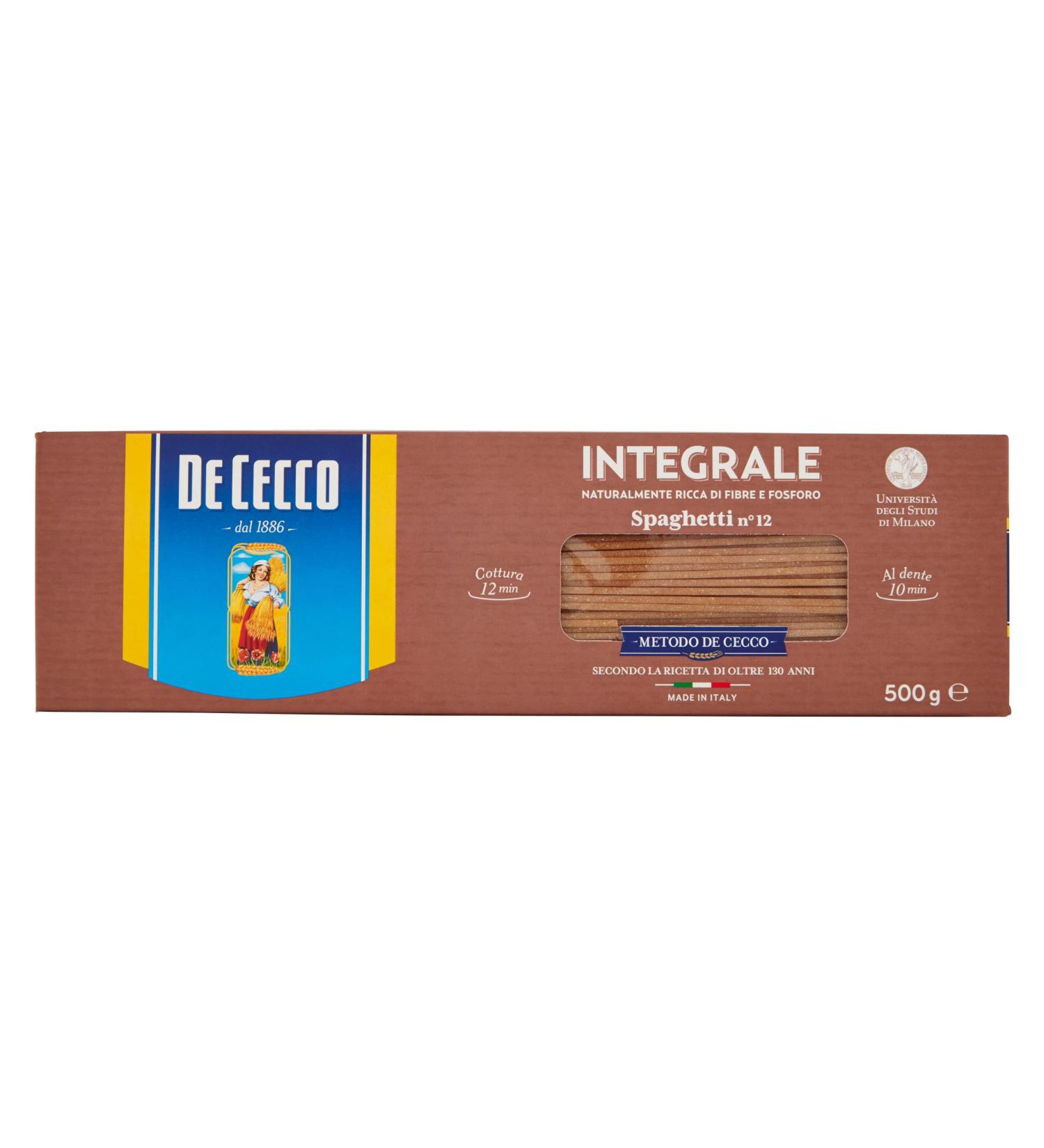  Italian Gourmet E.R. Pack of 10 De Cecco Spaghetti Wholemeal No. 12 Italian pasta 500g + Italian Gourmet Polpa 400g - Buy Online on GoSupps.com