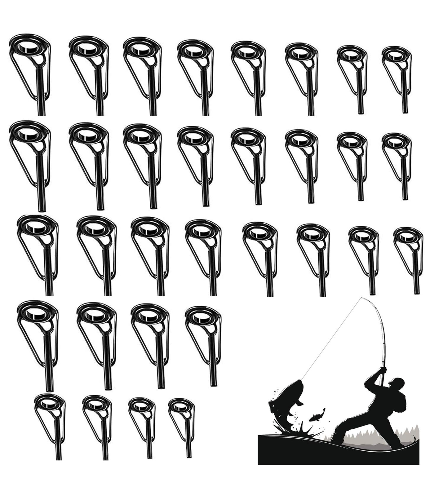 Bajiuxhfei 32-Piece Fishing Rod Repair Kit | Top Ring Rod Rings & Accessories - 8 Sizes for Optimal Fishing Performance - Buy Online on GoSupps.com