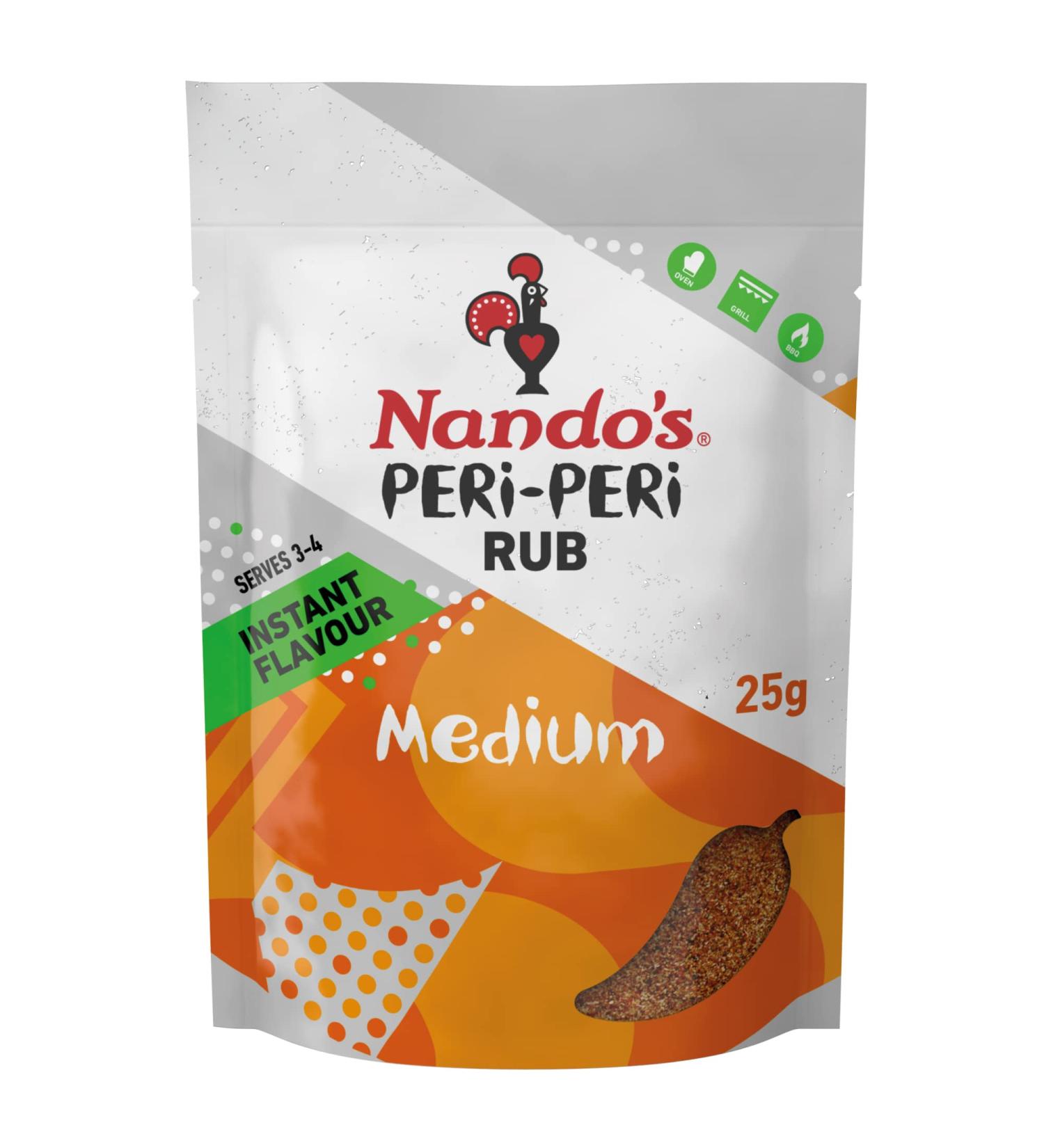 Nando's Peri Peri Medium Seasoning Rub 25g - Buy Online on GoSupps.com