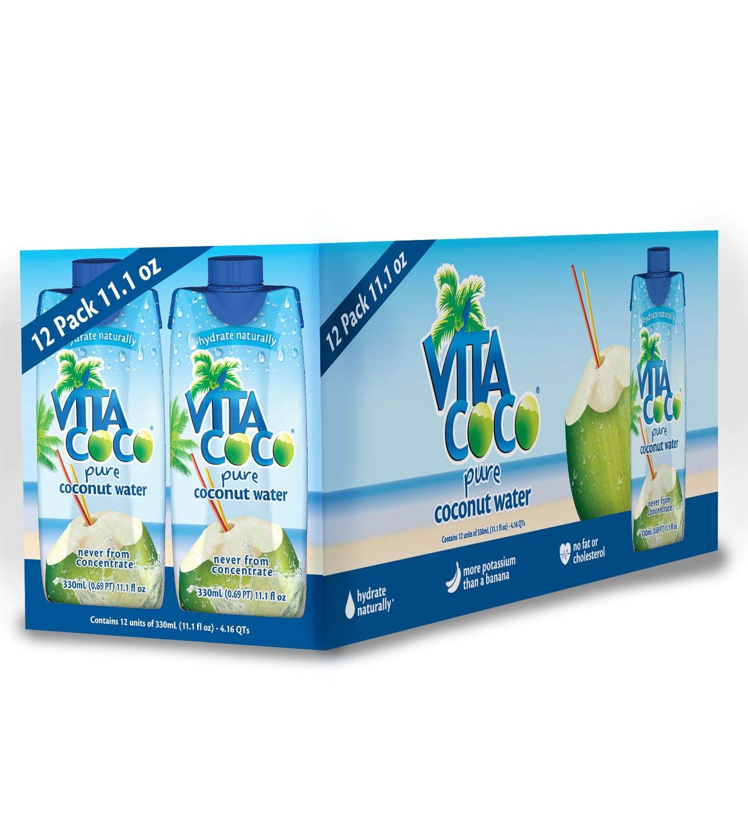 Vita Coco 100% Pure Coconut Water - 11.1 oz Containers (Pack of 12) | Bulk Value - Buy Online on GoSupps.com