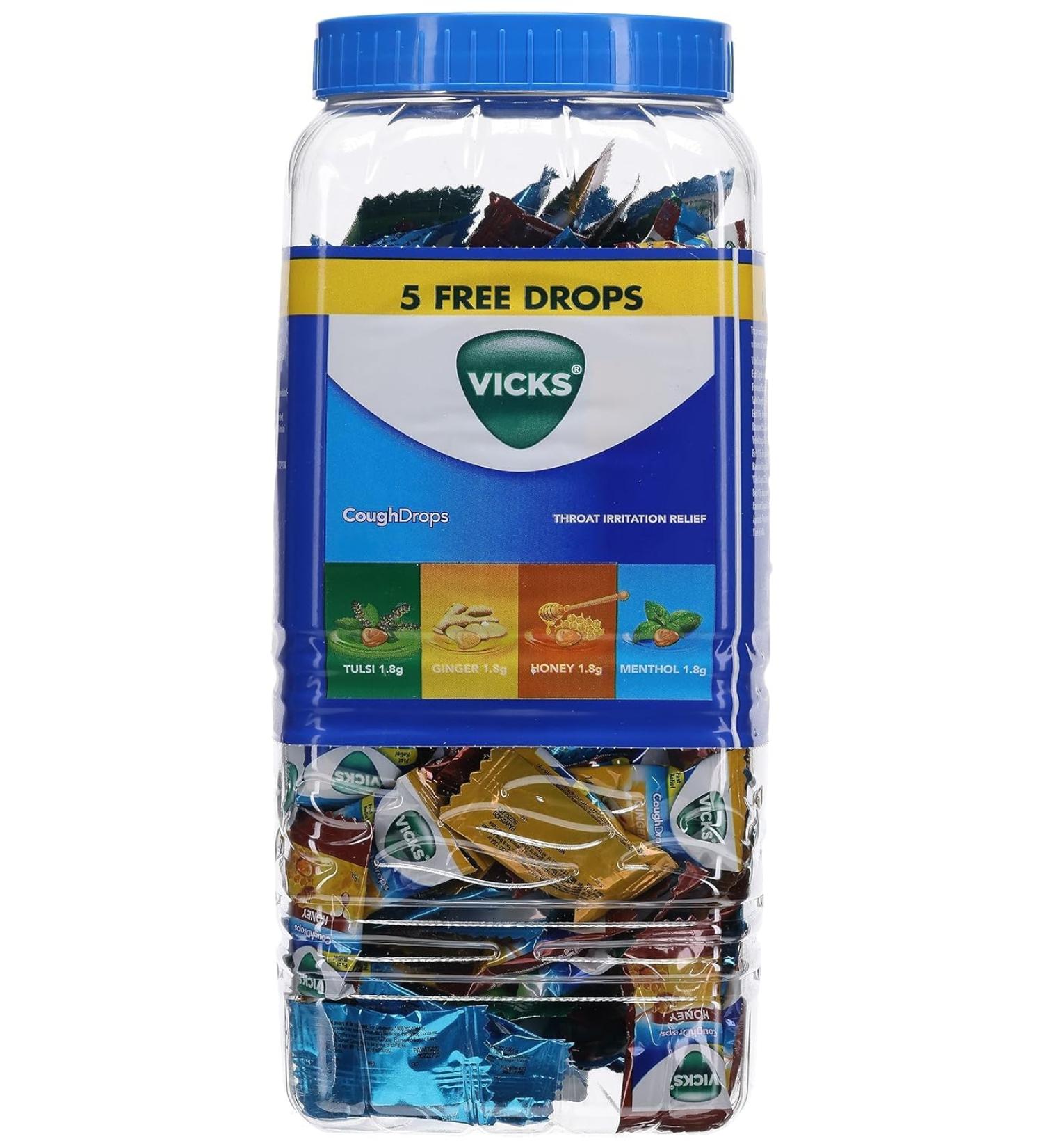 Vicks V Throat Cough Drops - 175 Count | Menthol Ginger & Honey Relief | International Shipping Available - Buy Online on GoSupps.com
