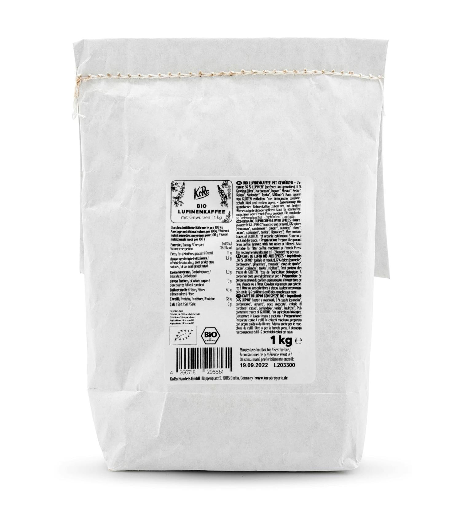 KoRo - Organic spiced lupin coffee 1 kg - Buy Online on GoSupps.com