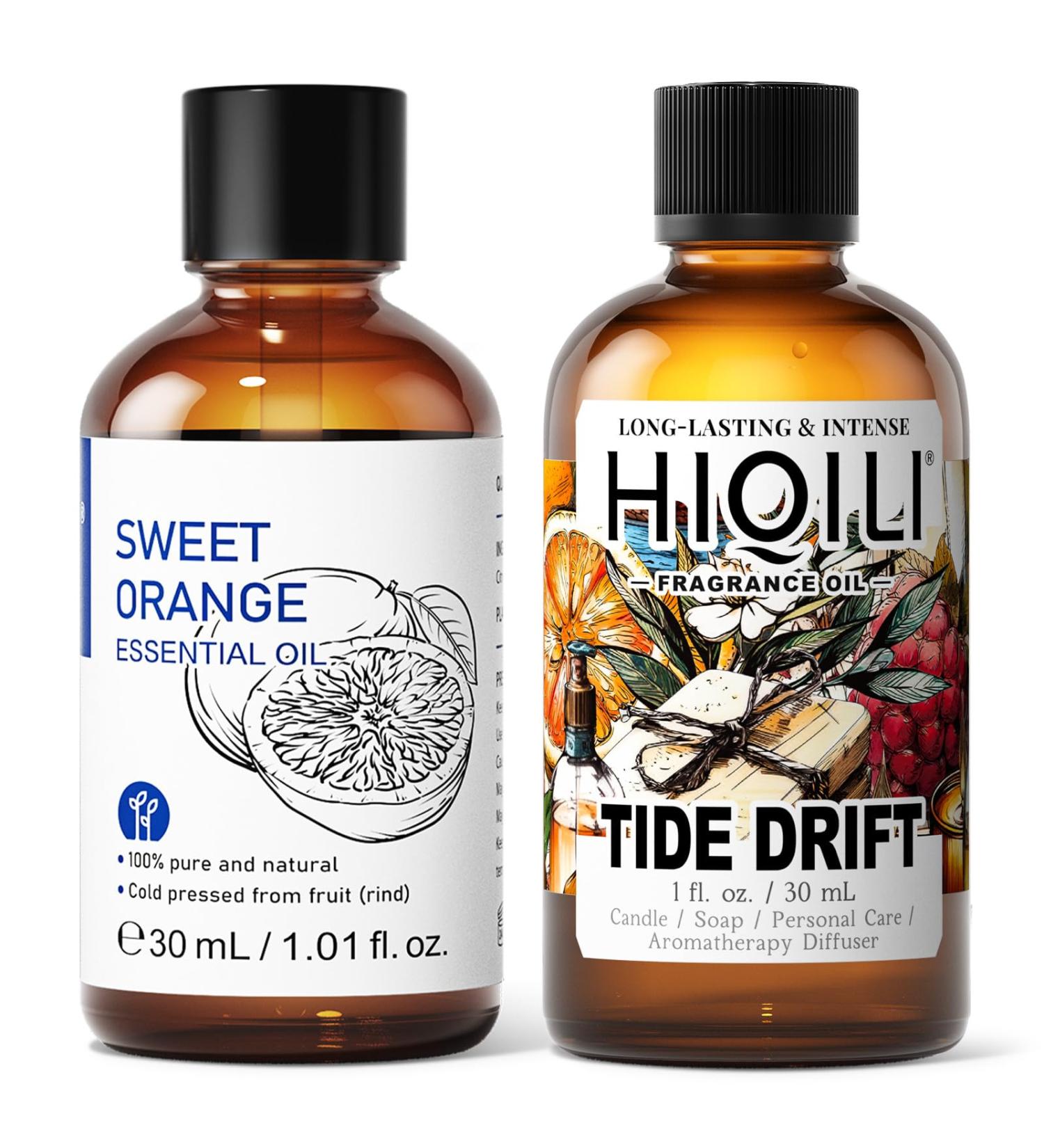 HIQILI 30ML Sweet Orange Essential Oil & 30ML Tide Drift Fragrance Oil for DIY Diffuser - Buy Online on GoSupps.com