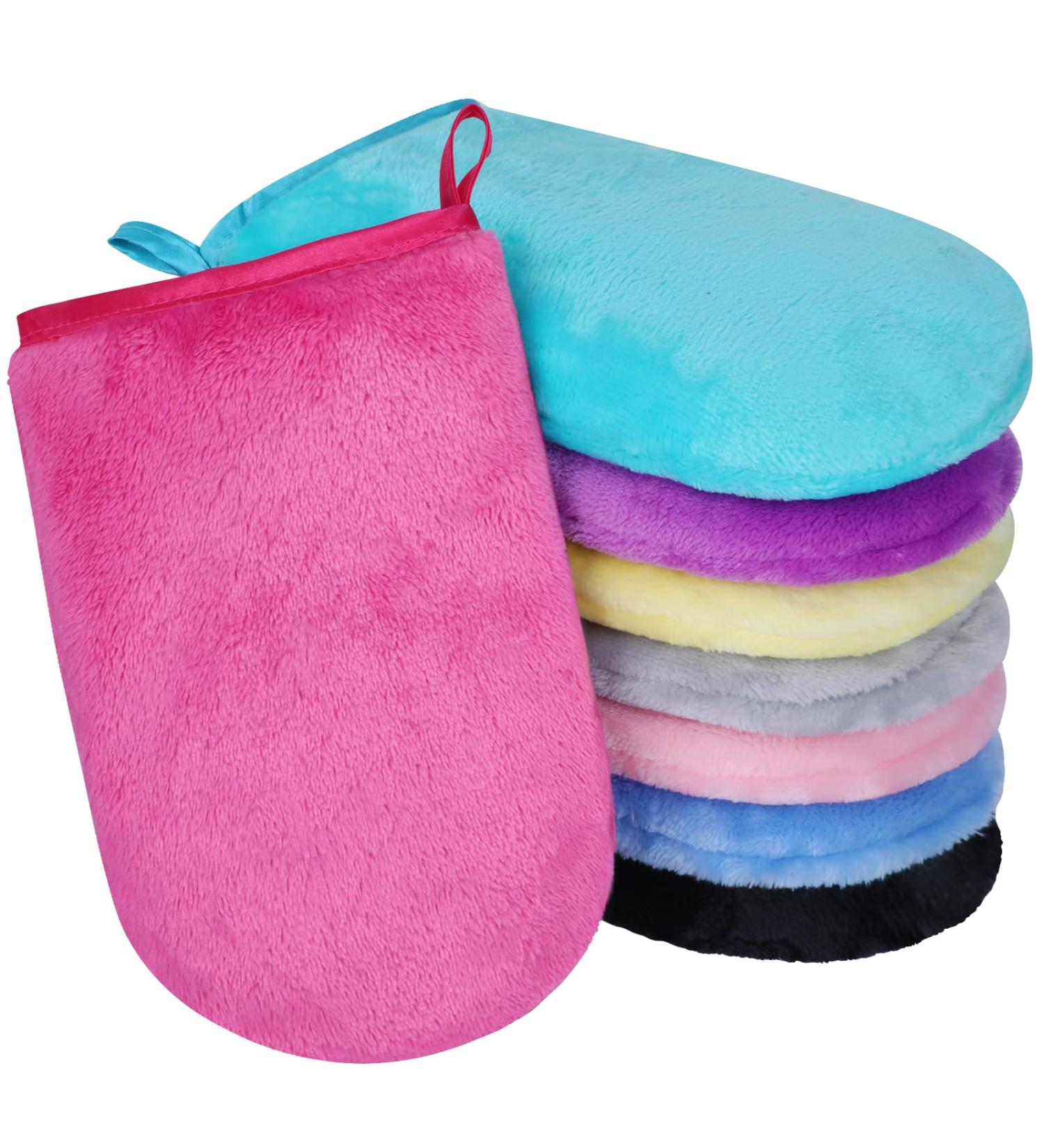 Phogary Microfiber Washing Gloves - 8 Pieces Soft Spa Cloths Reusable Make-Up Remover European Style 15x21 cm 8 Colors - Buy Online on GoSupps.com