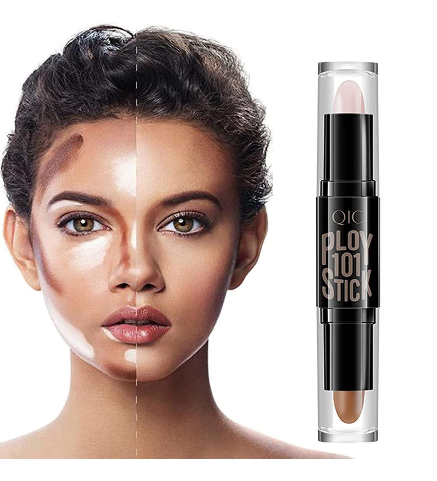 AZLESLOG Dual Cream Contour Stick - Highlight & Contour Bronzer Stick for Face Shaping - Ivory and Dark Coffee Shades - All Skin Types - Buy Online on GoSupps.com