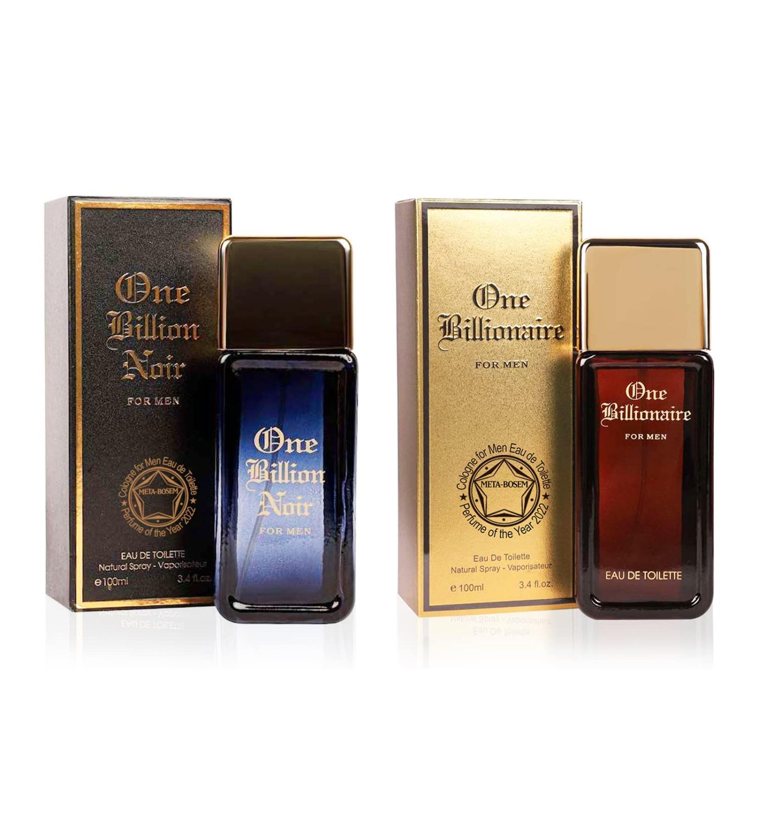 META-BOSEM One Billionaire+One Billion Noir Men's Cologne Collection Eau de Toilette Natural Spray - Fresh Scent - Holiday Gift Set (Pack of 2) Each 3.4 Fl Oz Total 6.8 Fl Oz - Buy Online on GoSupps.com