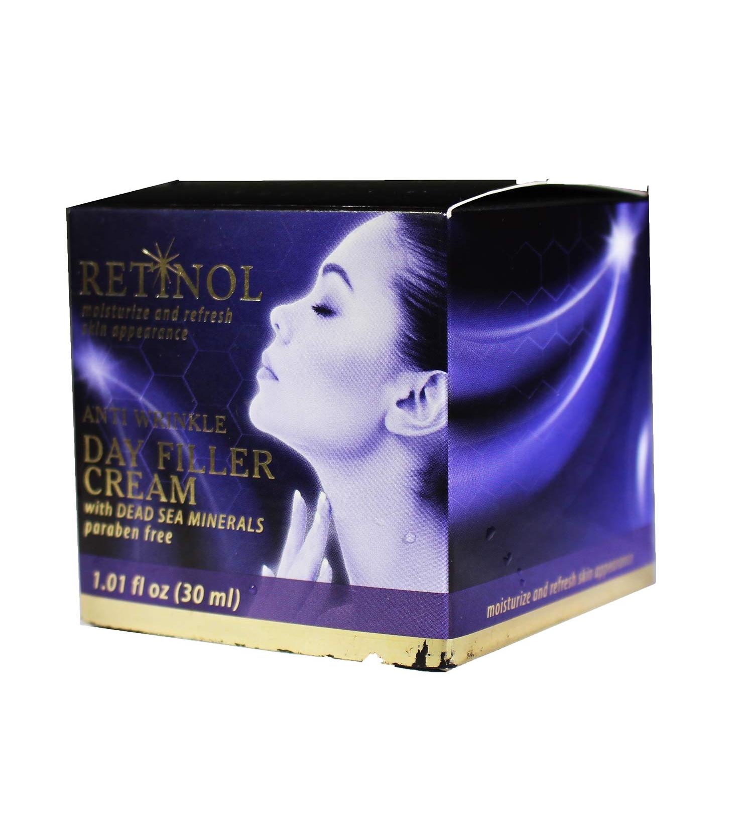 Retinol Anti-Wrinkle Day Filler Cream with Dead Sea Minerals | 1Oz | Youthful Skin & Global Shipping - Buy Online on GoSupps.com