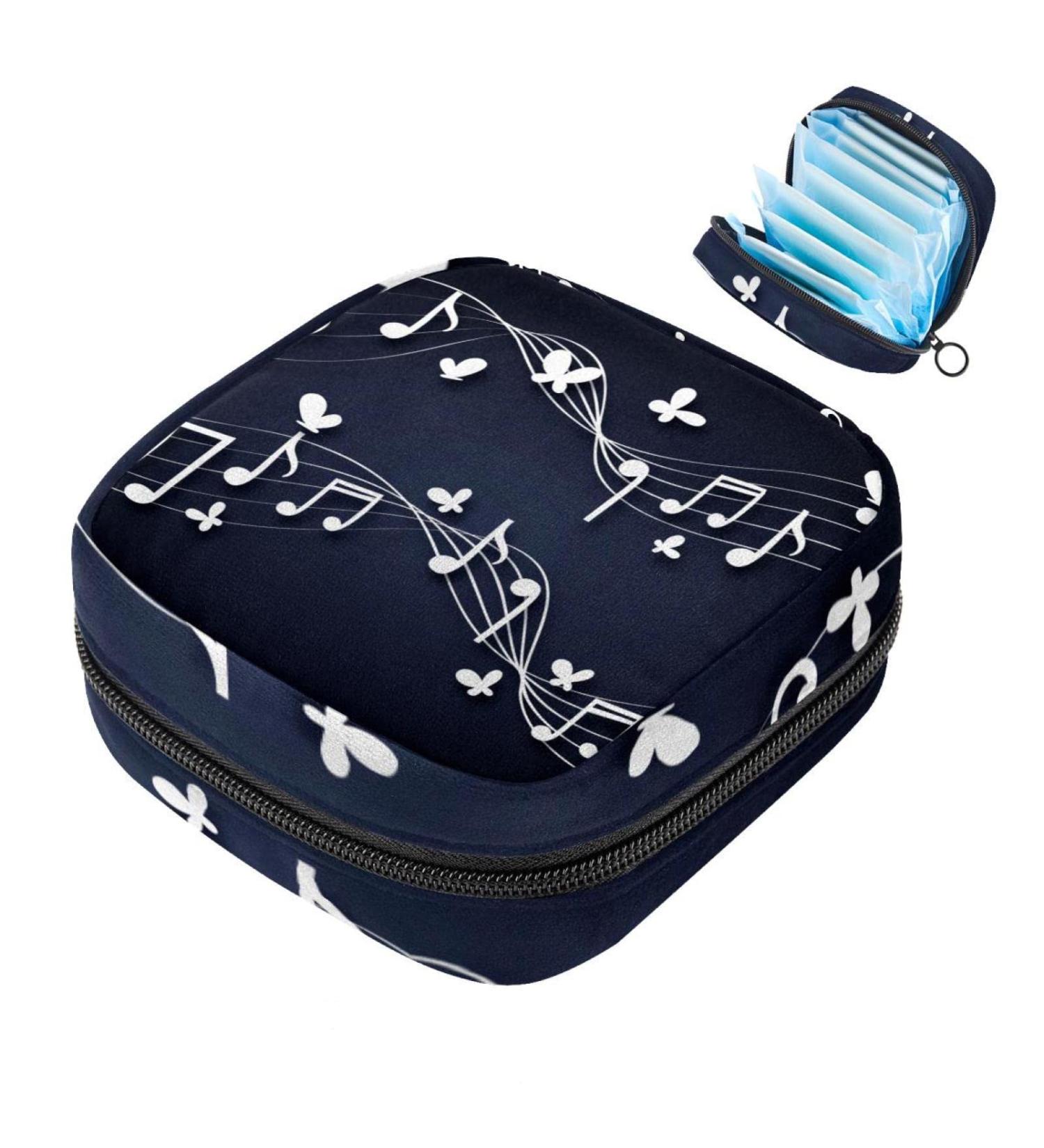 Stylish Menstruation Bag with Zipper for Women & Girls | Butterfly Design | Perfect for Tampons & Pads - Color 2 - Buy Online on GoSupps.com