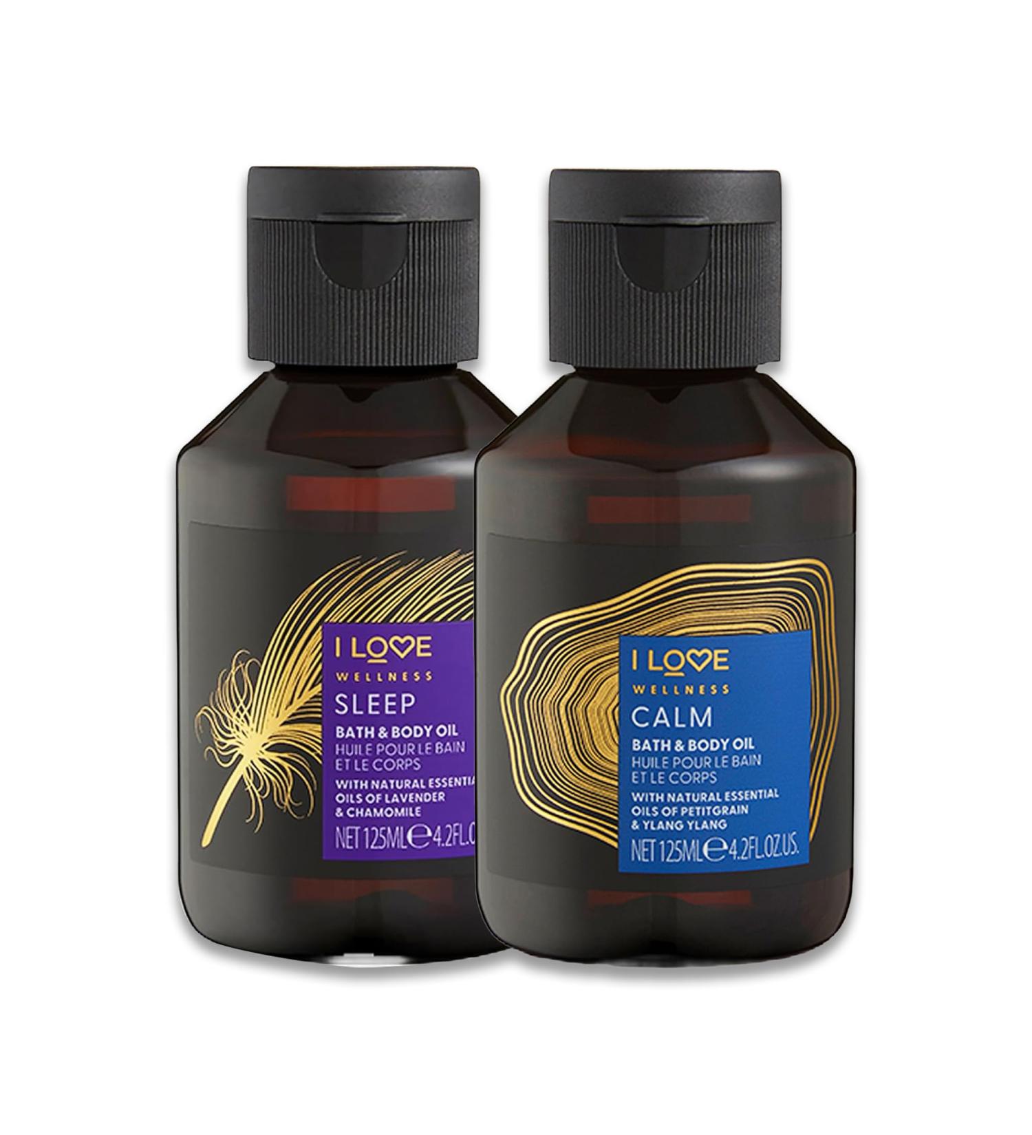 I Love Cosmetics Wellness Aromatherapy Oil Set - Calm and Rest Bath and Body Oil - Petitgrain and Ylang Ylang - Lavender and Chamomile - 2 pc - Buy Online on GoSupps.com