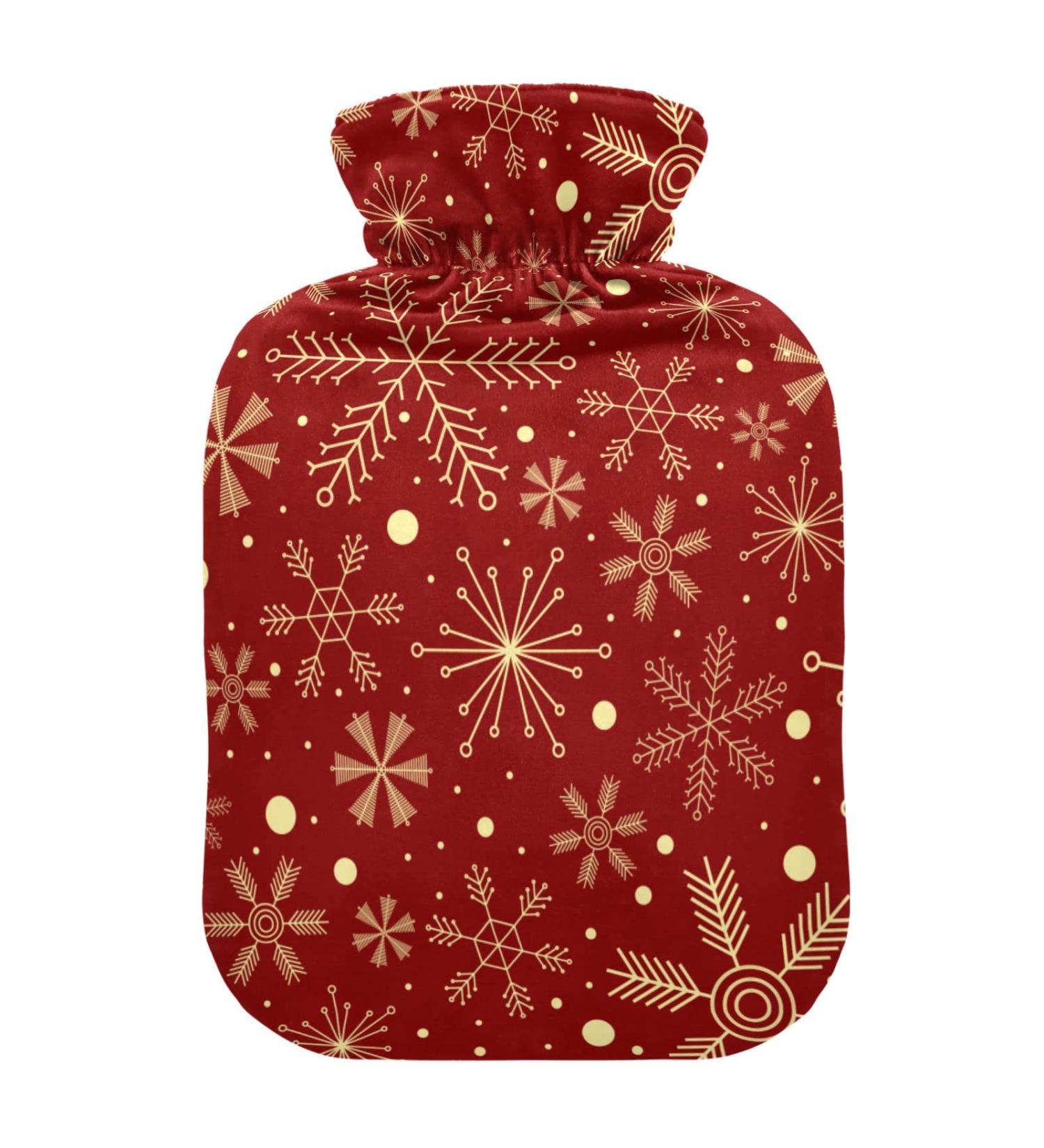 Snowflake Hot Water Bottle with Cover - Pain Relief for Women Girls & Children | 1L Eco-Friendly Hot Water Bag - Buy Online on GoSupps.com