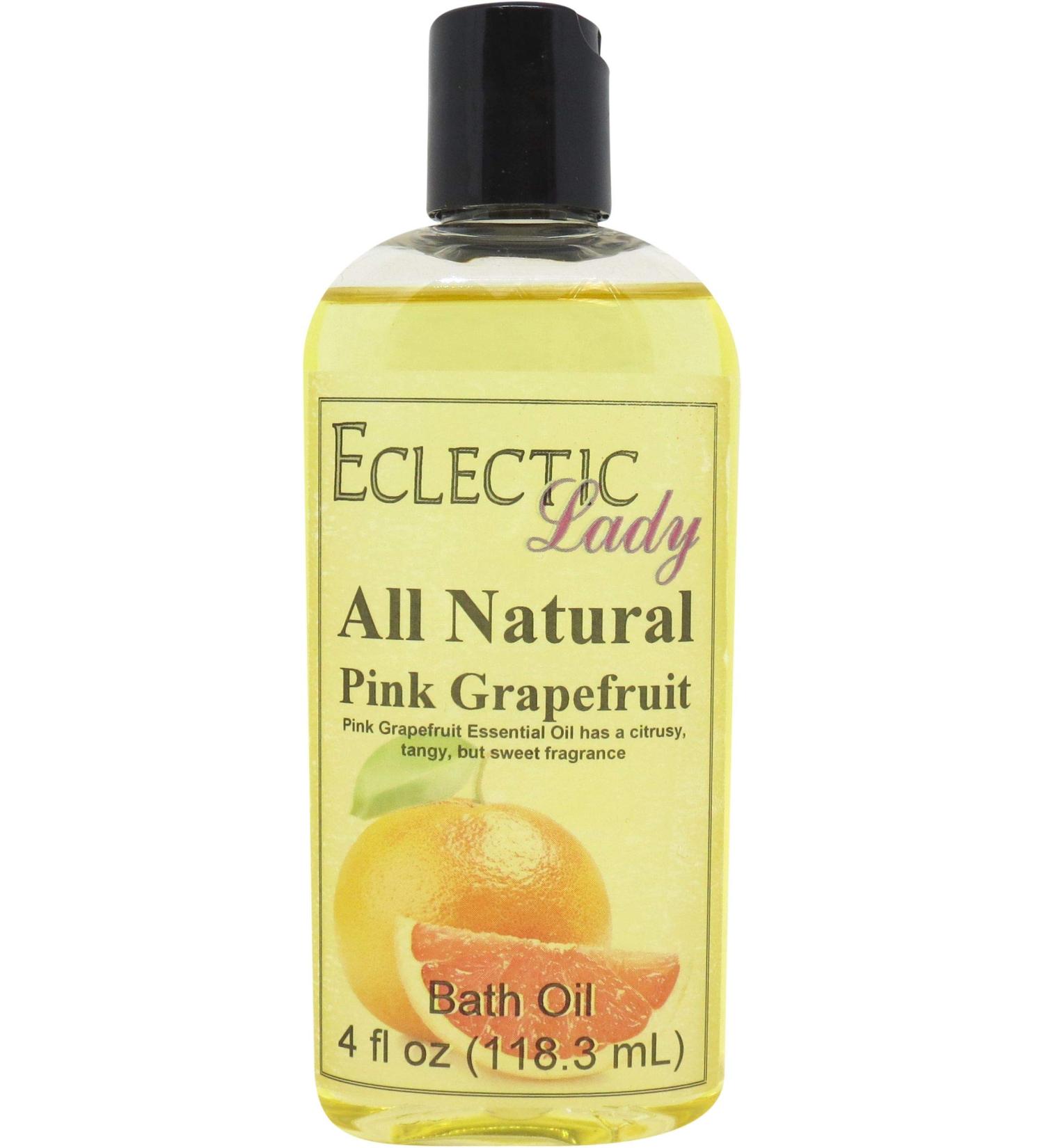 Pink Grapefruit Bath Oil by Eclectic Lady - Nourishing & Relaxing Scented Oil for Dry Skin - 4 oz Body & Bath Moisturizer - Buy Online on GoSupps.com