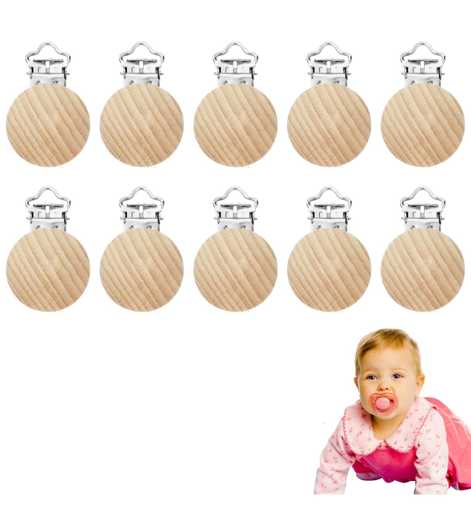 10 Eco-Friendly Natural Wood Pacifier Clips | Non-Toxic Dummy Clip Holders for Babies - Buy Online on GoSupps.com