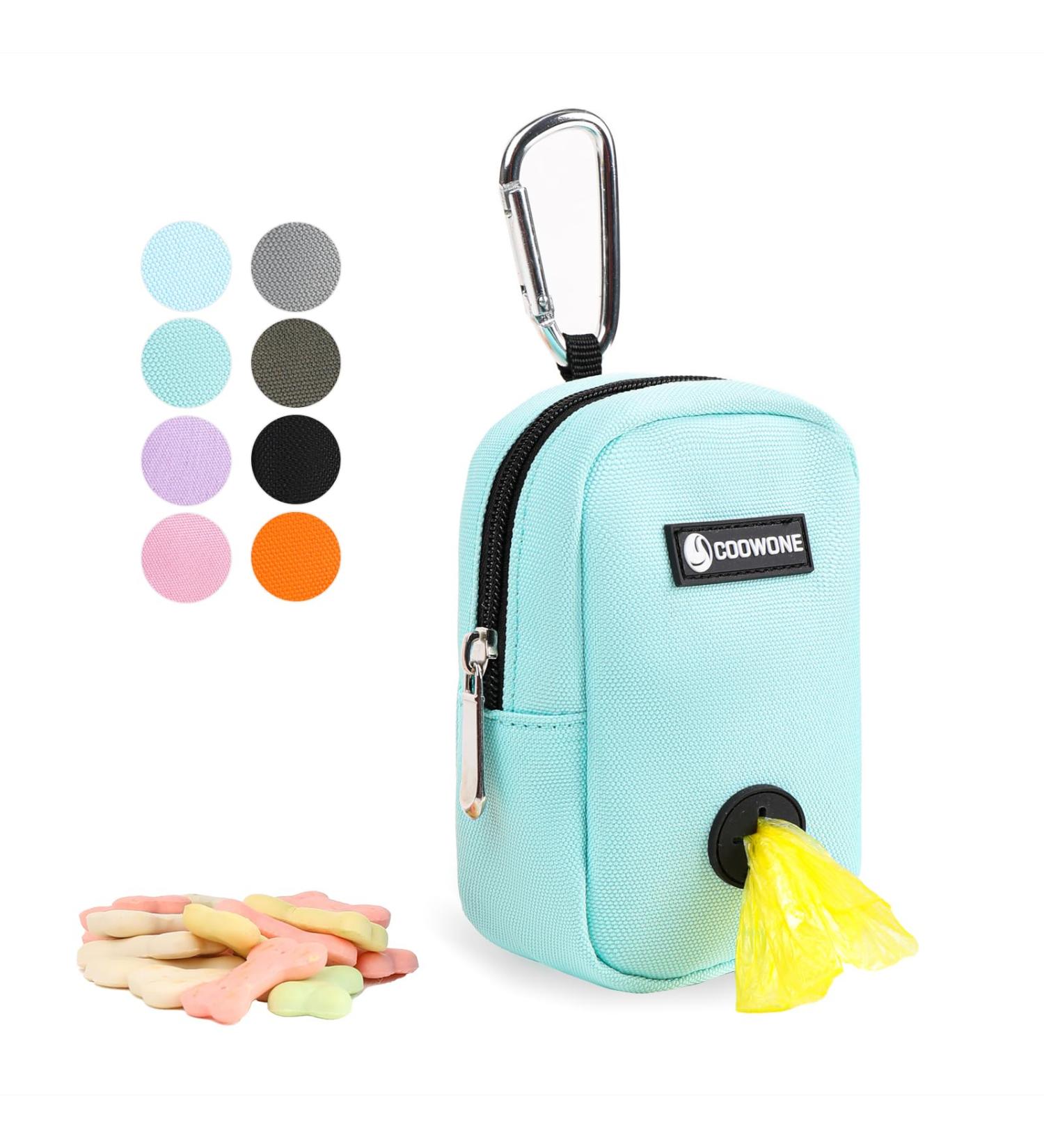 Small Treat Bag with Poop Bag Dispenser - Portable Dog Walking Bag & Hands-Free Holder (Mint) - Buy Online on GoSupps.com