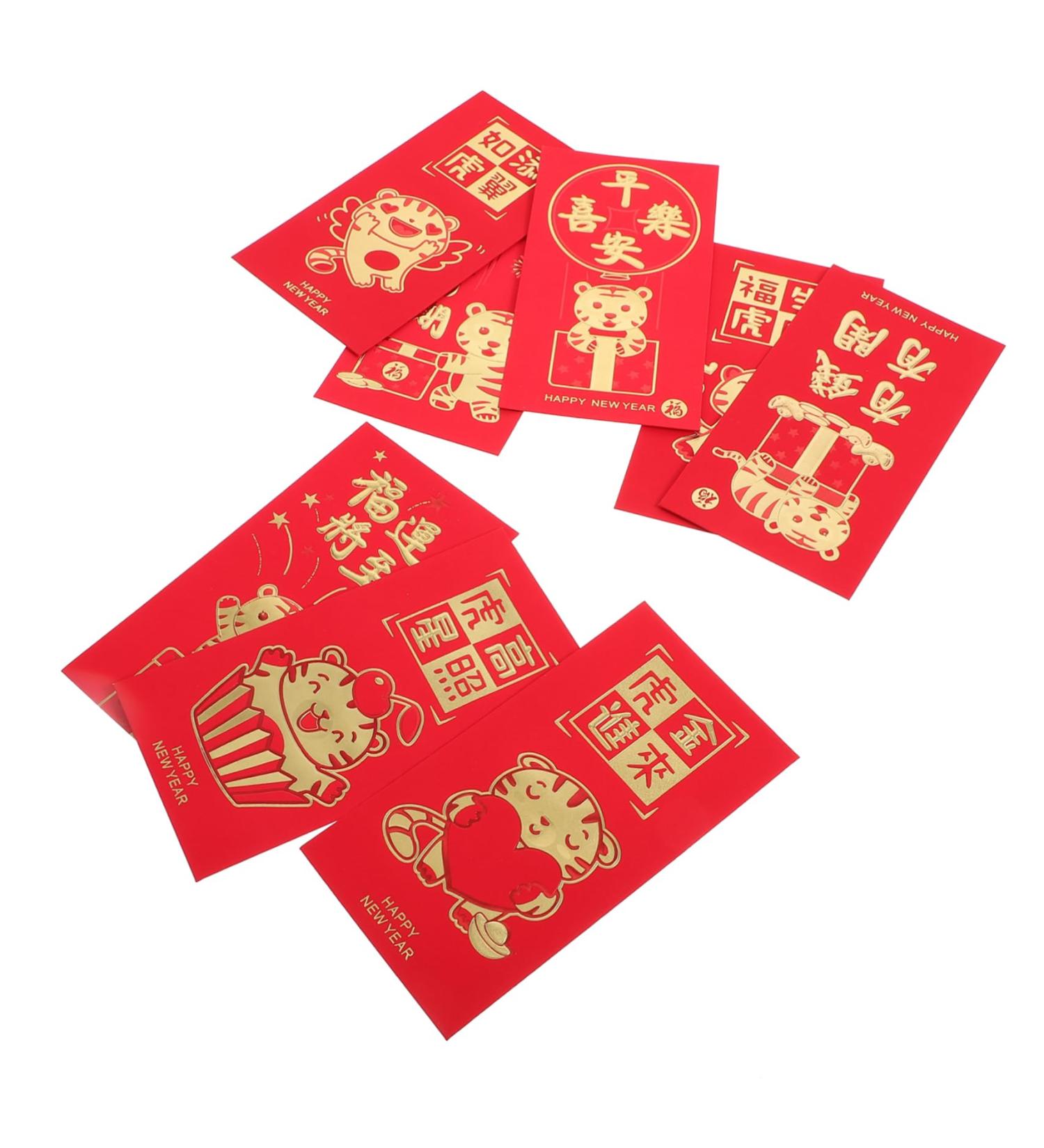 CAXUSD 48pcs Year of The Tiger Red Envelope Zodiac Hong Shui Envelope Lucky Money Envelopes Chinese Gifts Red Wallet Portable Red Envelopes Paper Pocket Year Red Envelope Red 17X9X0.1CM - Buy Online on GoSupps.com