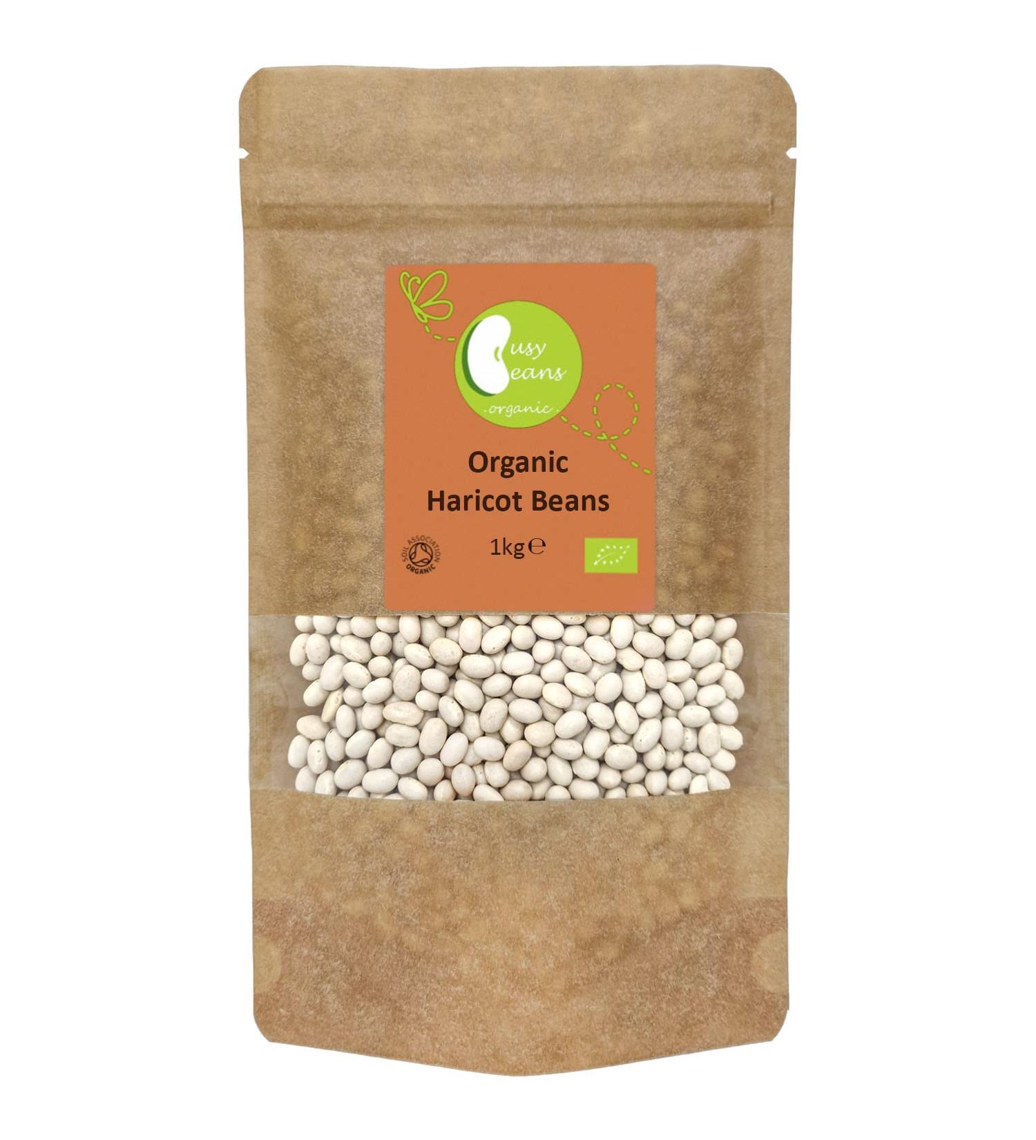 Organic Haricot Beans - Certified Organic - by Busy Beans Organic (1kg) - Buy Online on GoSupps.com