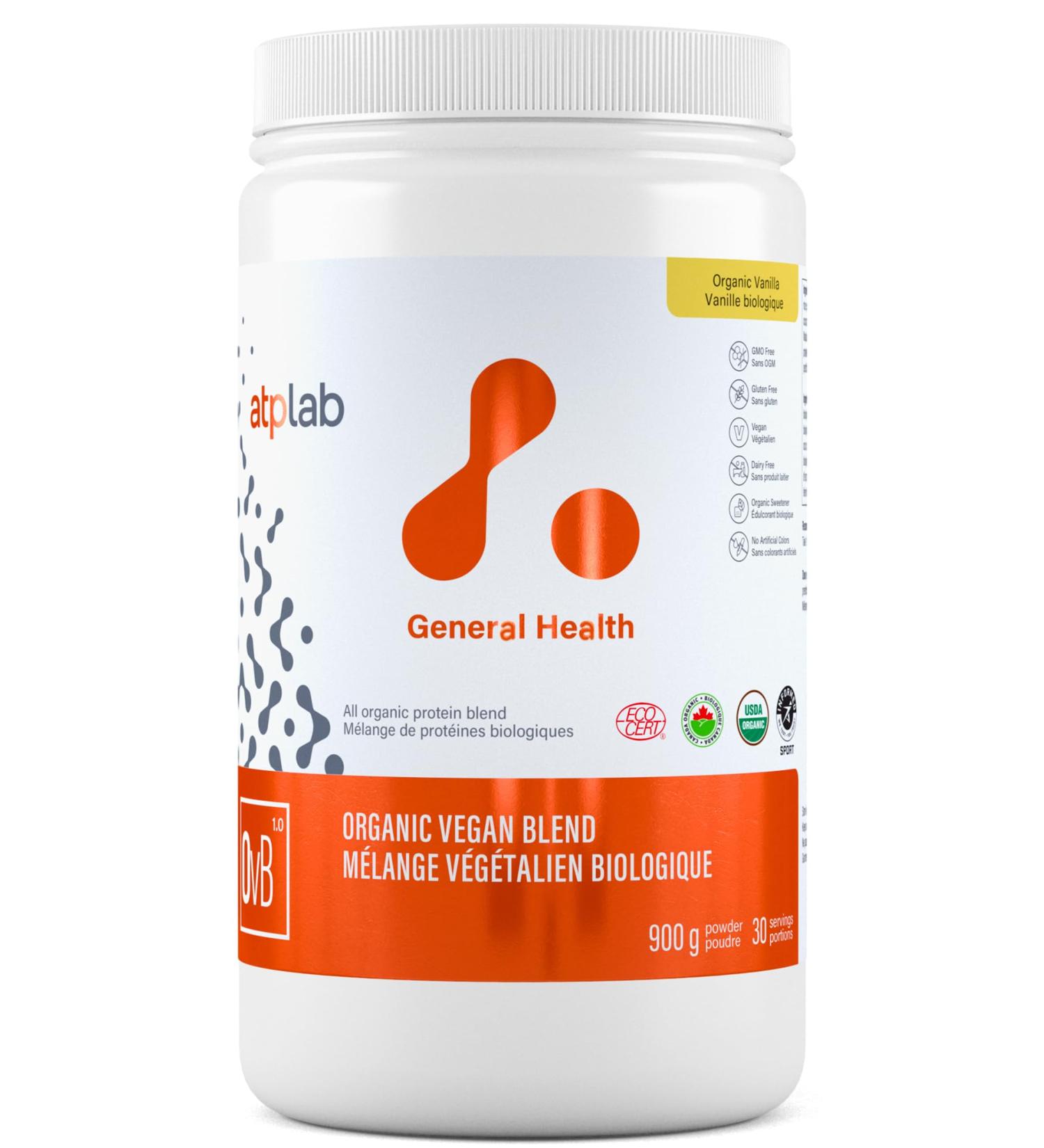 ATP LAB Vegan Blend Powder, 900g 30-Servings - Vanilla Flavour, Gluten-Free and Non-GMO - A Complex of Plant-Based Proteins and Mixture of Enzymes - Buy Online on GoSupps.com