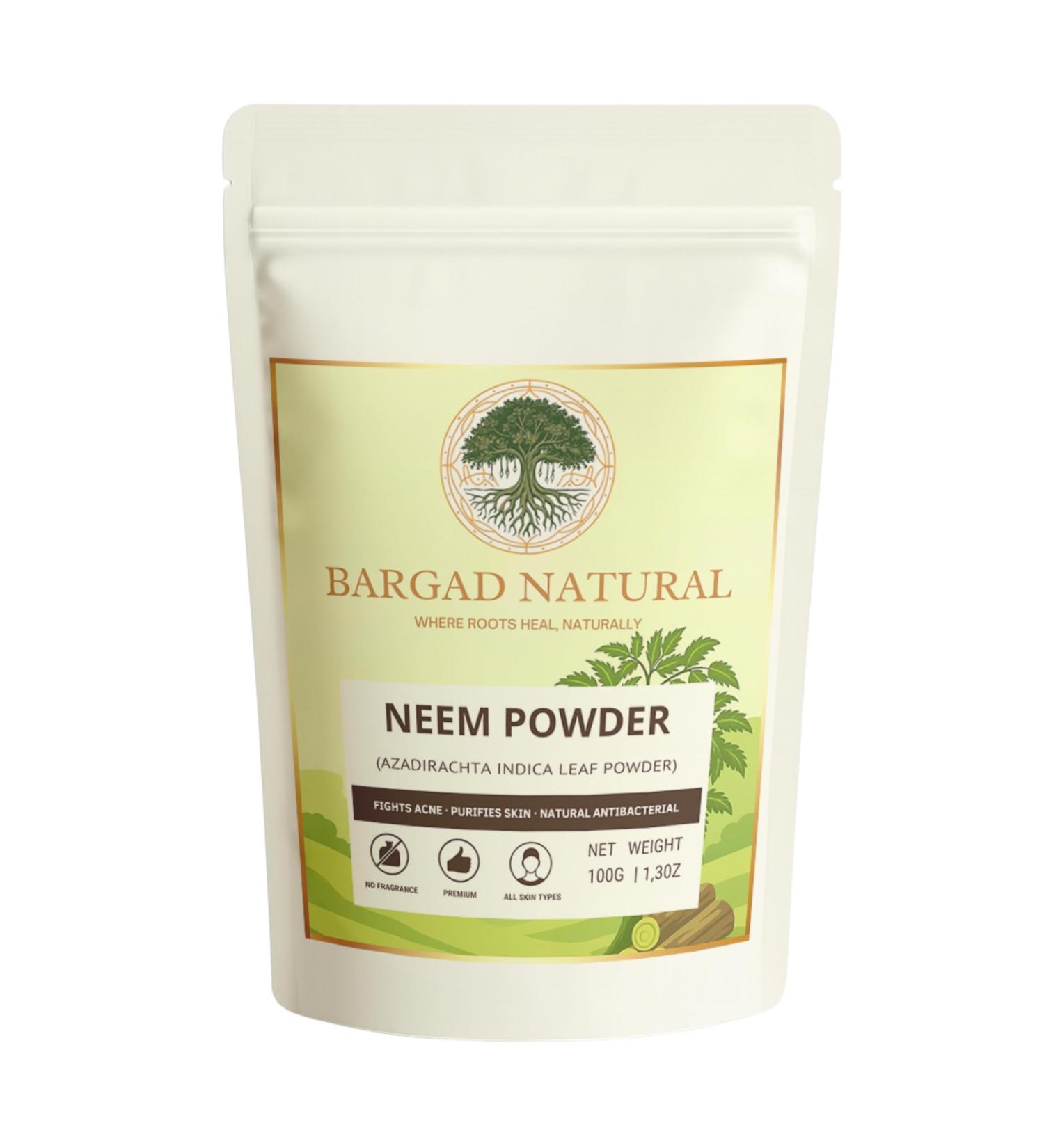 Bargad Natural Neem Powder 100g (3.53 oz) Azadirachta Indica Leaf Powder Natural Skin & Health Support for All Skin Types - Buy Online on GoSupps.com