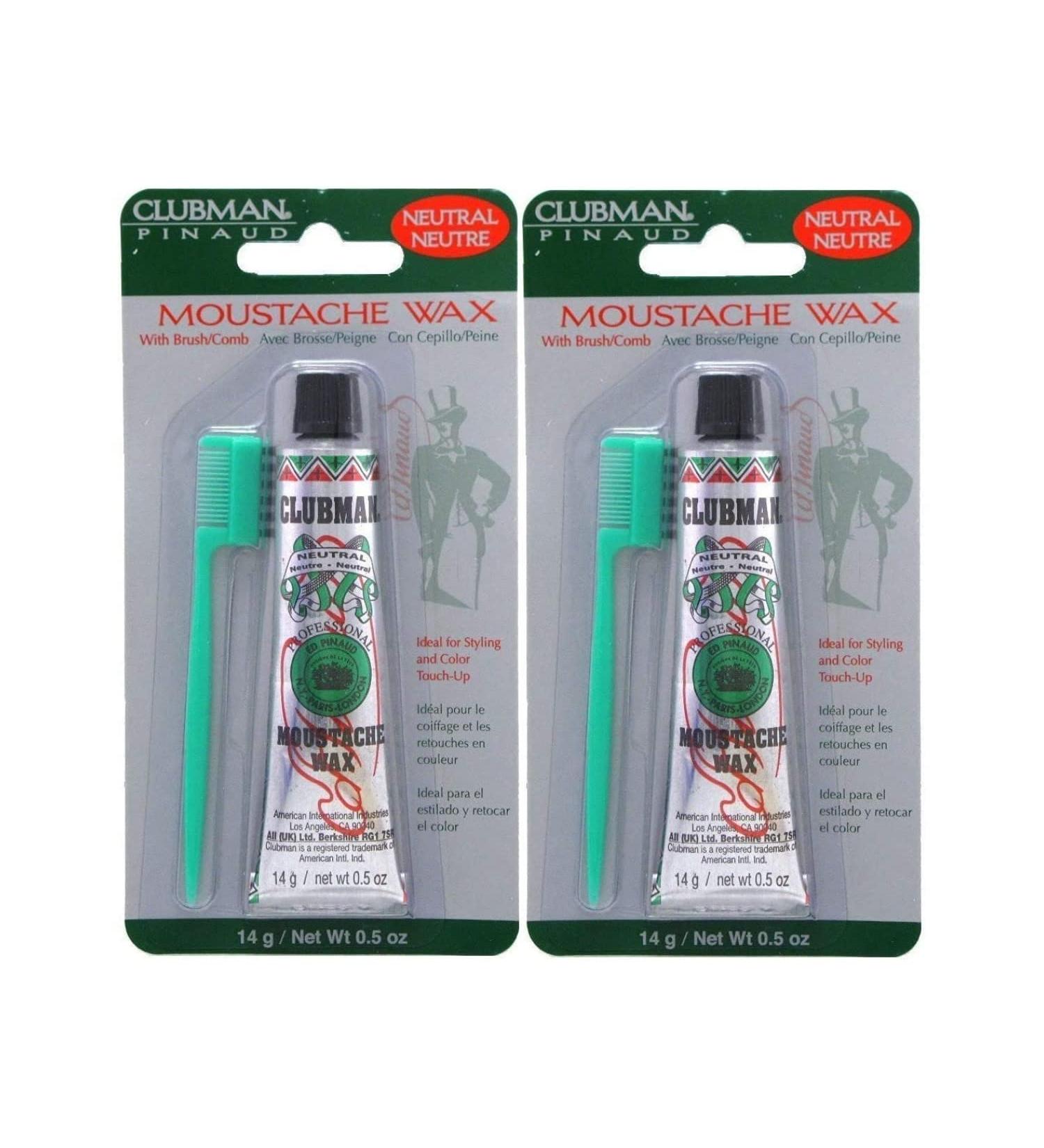 Buy Pinaud Moustache Wax with Brush/Comb - Neutral 0.5 oz (2pc) | Best International Shipping - Buy Online on GoSupps.com