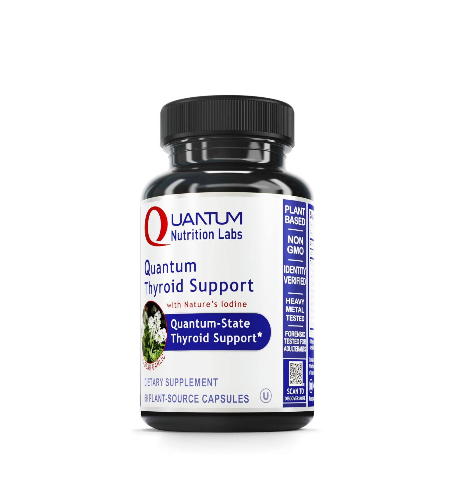 QNL Quantum Thyroid Support Supplement - Pure Thyroid Support Complex - Aids Hormonal Balance for Women & Men - Vegan Thyroid Complex - Features Iodine - 60 Plant-Source Capsules - Buy Online on GoSupps.com