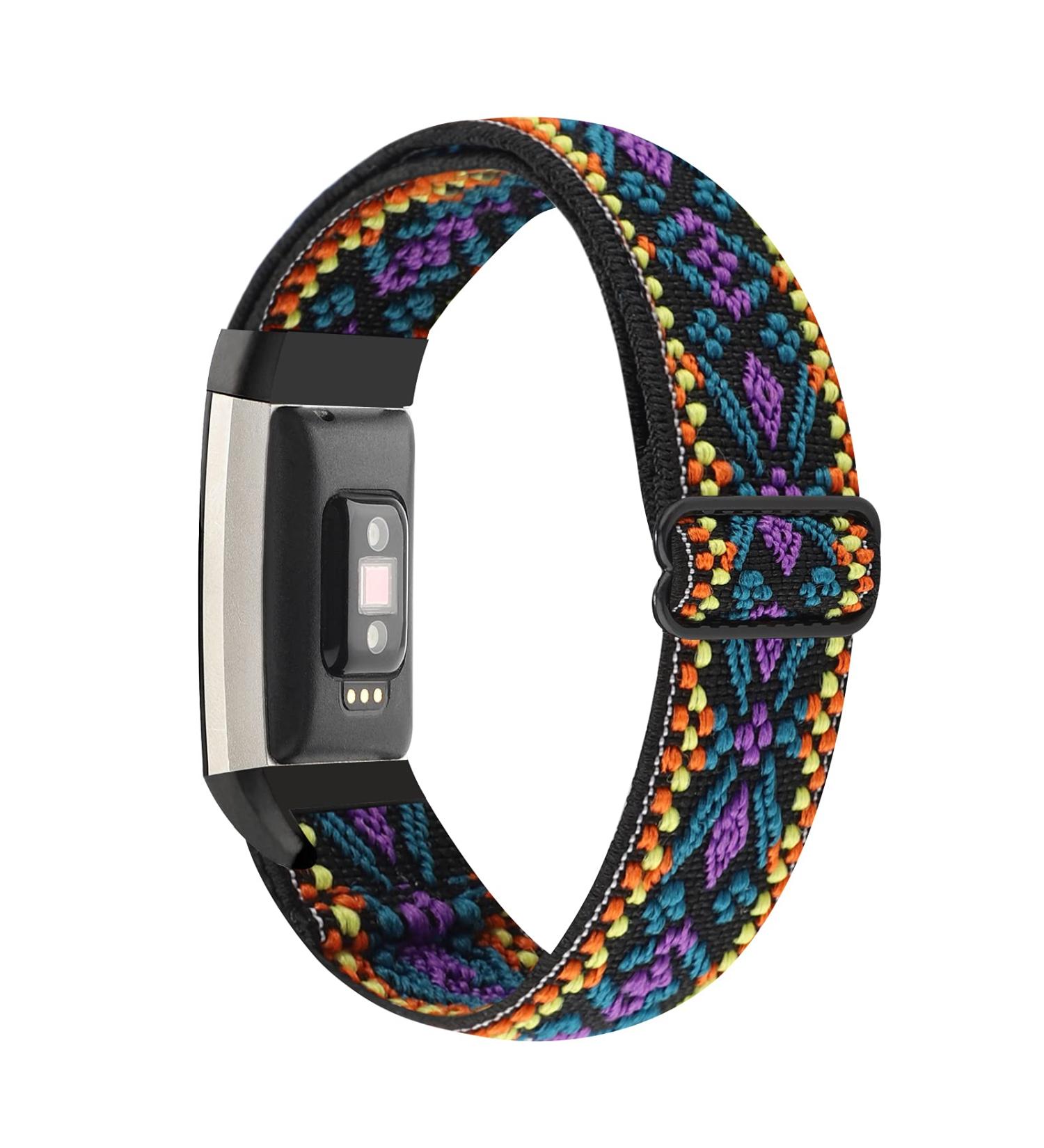 YONWORTH Adjustable Elastic Watch Band for Fitbit Charge 2 - Aztec Purple Blue - Buy Online on GoSupps.com