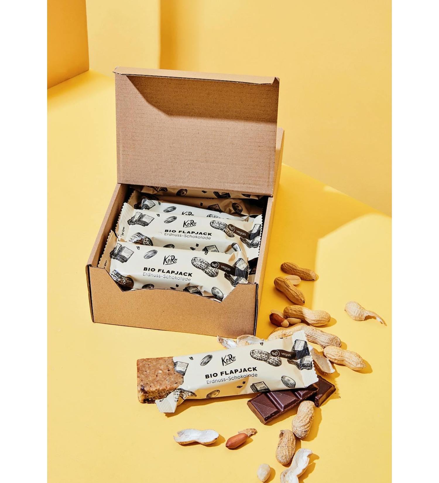 KoRo Organic Oat Bar Peanut Chocolate - Pack of 15 (15 x 60g) | Healthy Snack for International Shipping - Buy Online on GoSupps.com