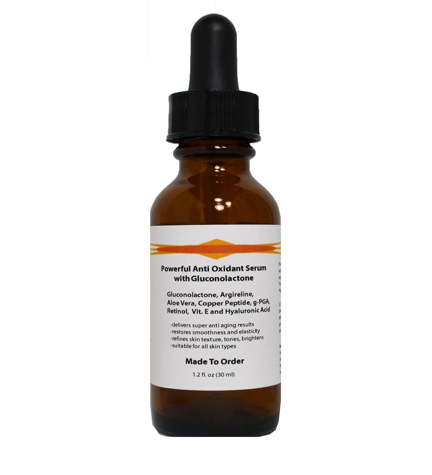 Powerful Anti Oxidant Serum with Gluconolactone and Hyaluronic Acid (1.2oz Pump Dispenser)