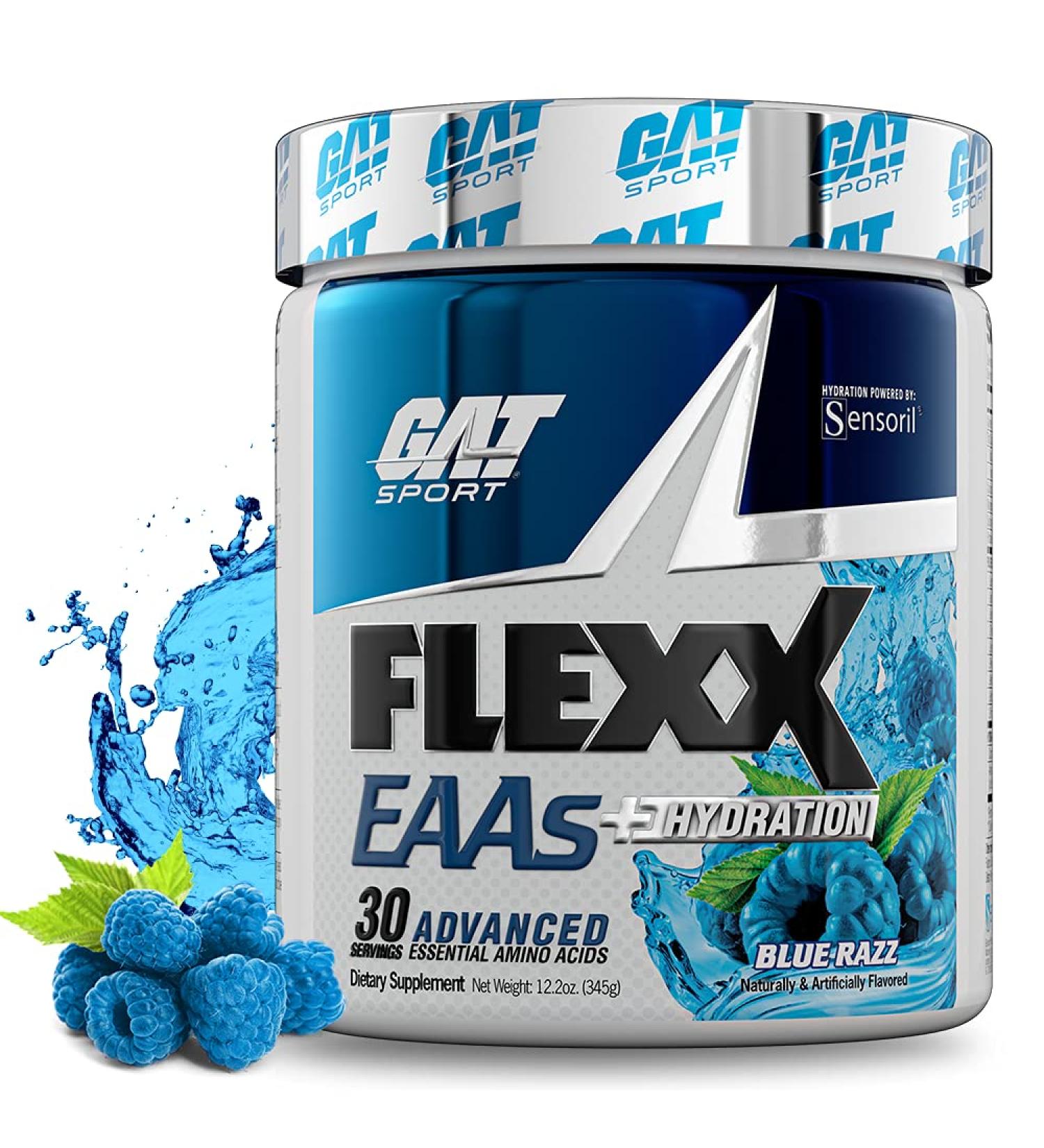 GAT Sport Flexx EAAs + Hydration Blue Razz - 30 Servings - Buy Online on GoSupps.com